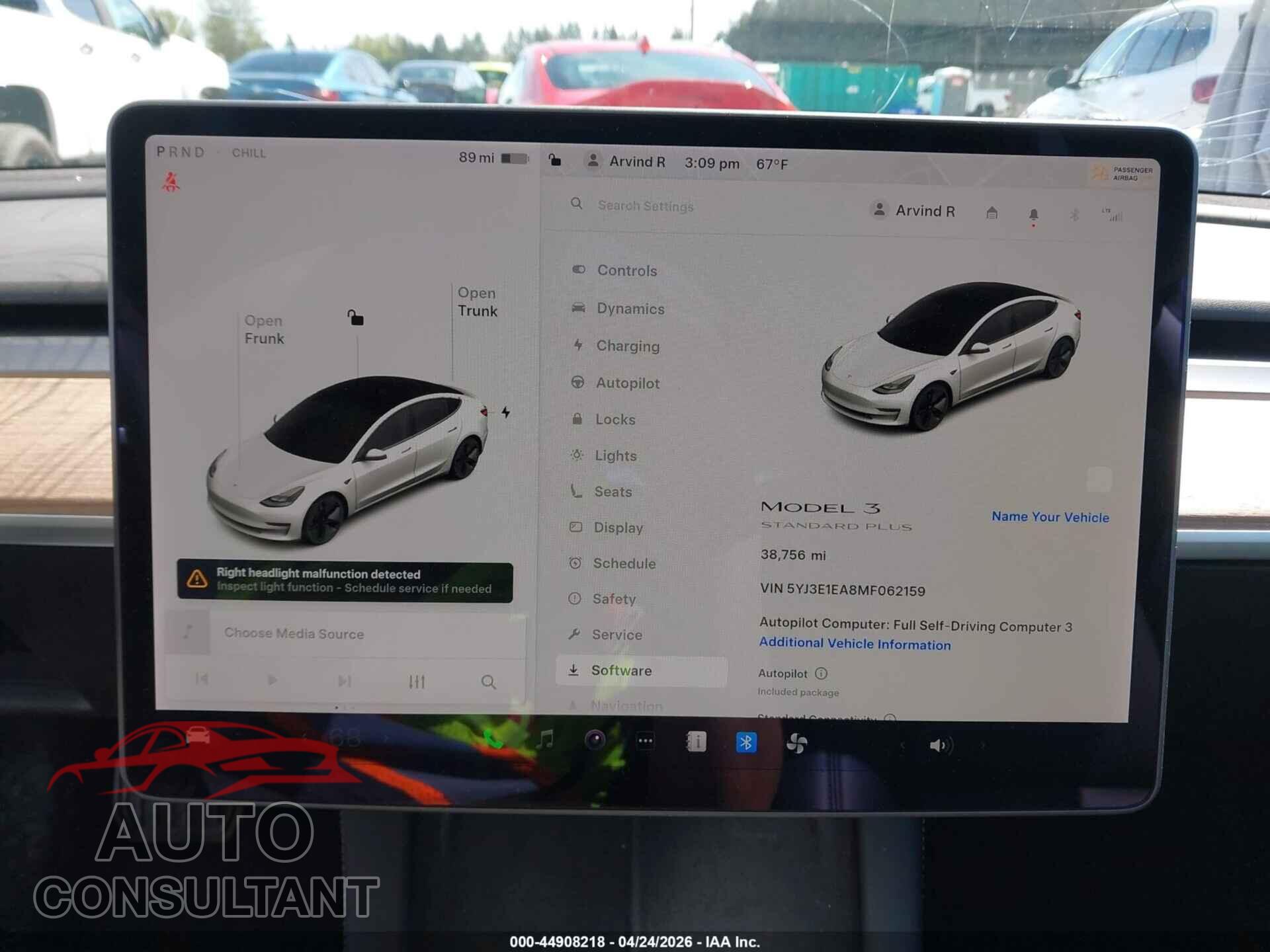 TESLA MODEL 3 2021 - 5YJ3E1EA8MF062159