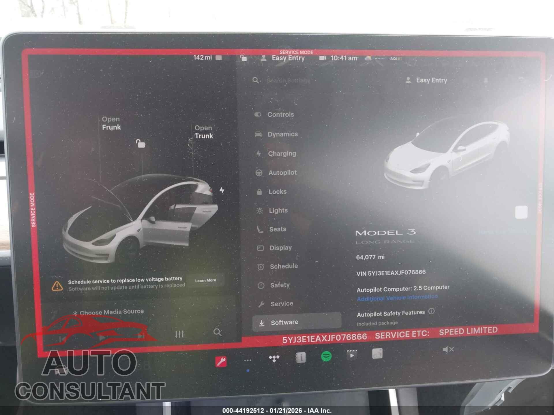 TESLA MODEL 3 2018 - 5YJ3E1EAXJF076866