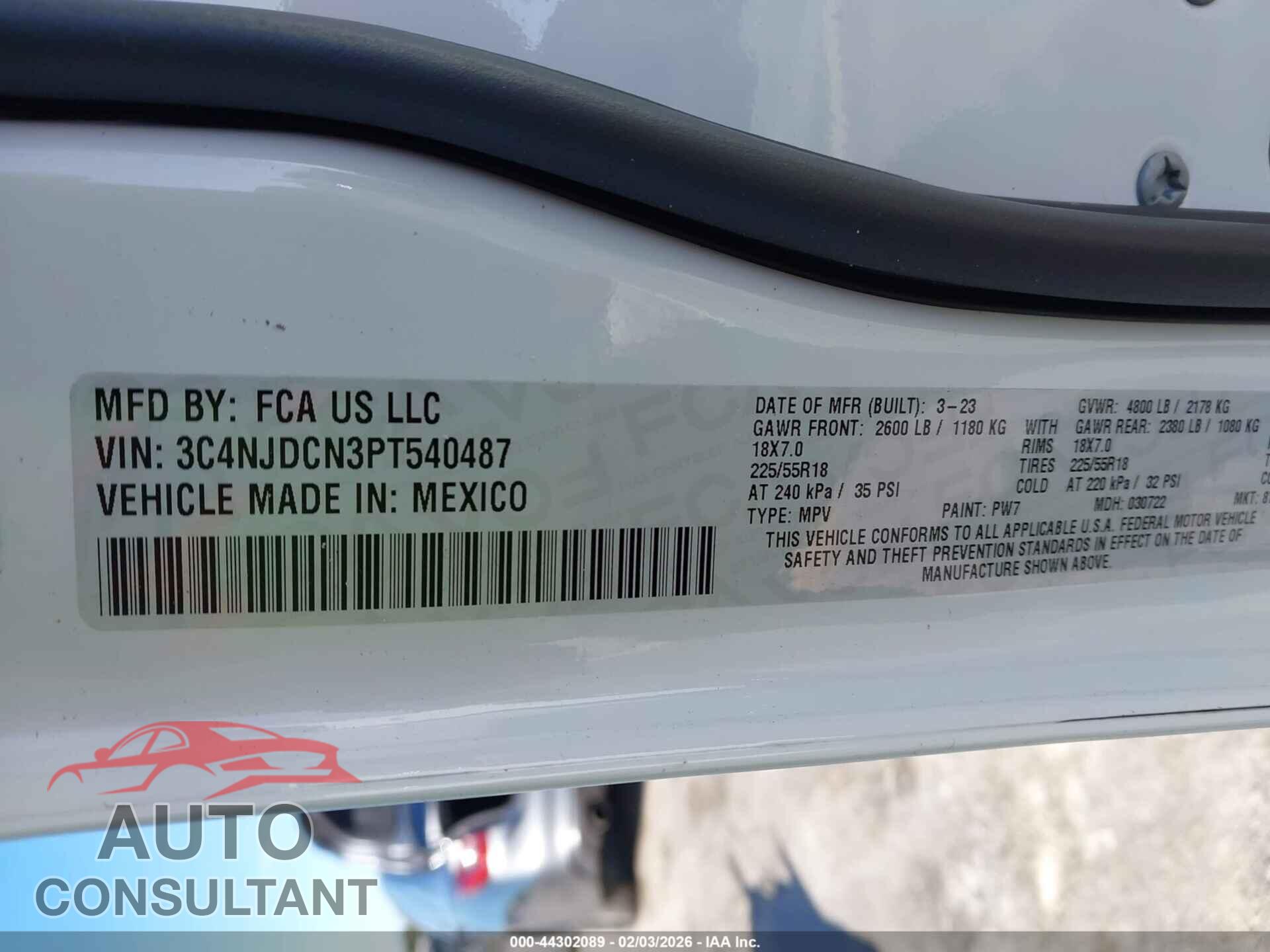 JEEP COMPASS 2023 - 3C4NJDCN3PT540487