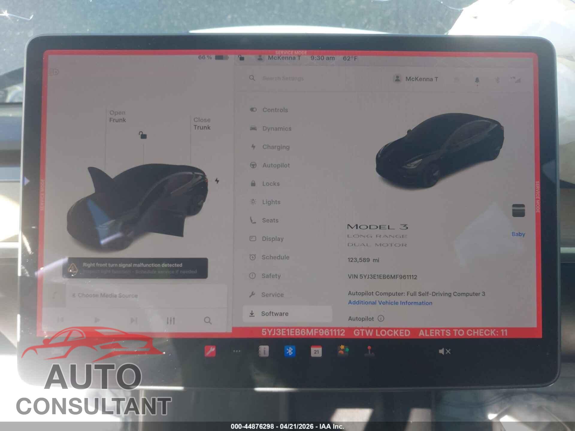 TESLA MODEL 3 2021 - 5YJ3E1EB6MF961112