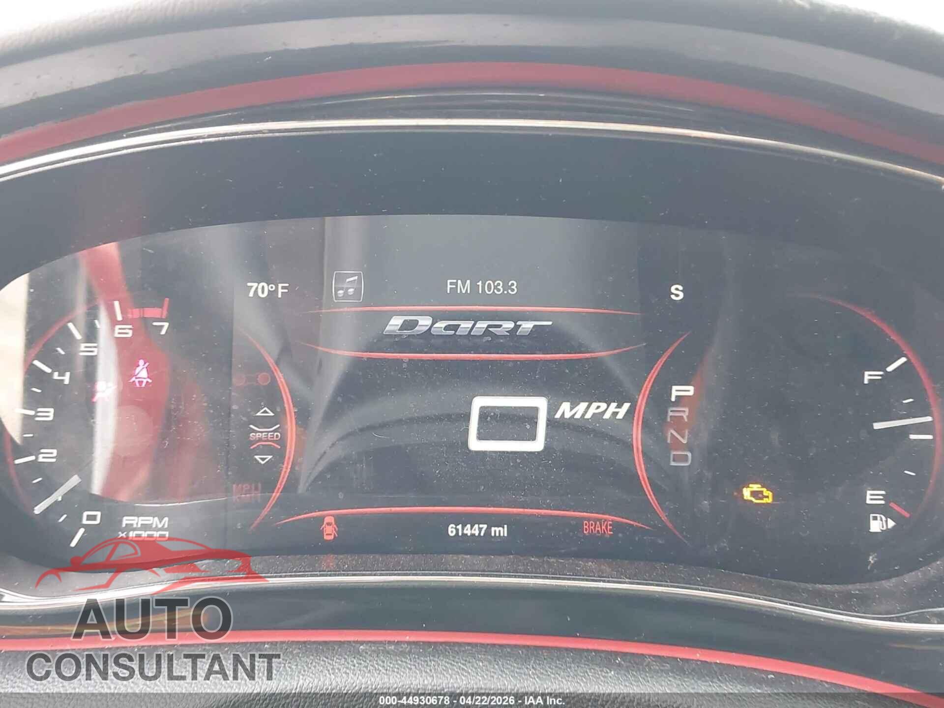 DODGE DART 2015 - 1C3CDFEB7FD404403