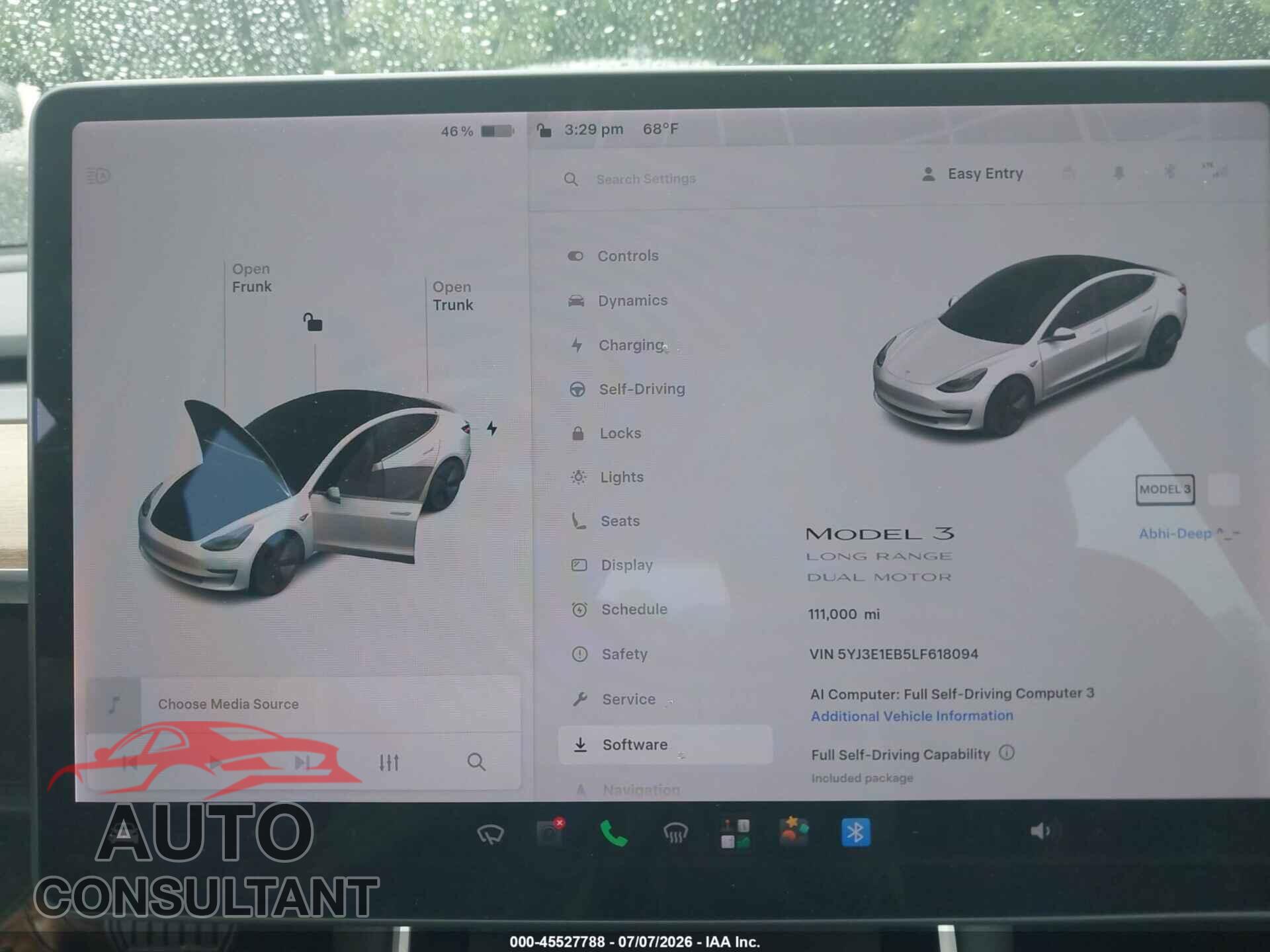 TESLA MODEL 3 2020 - 5YJ3E1EB5LF618094
