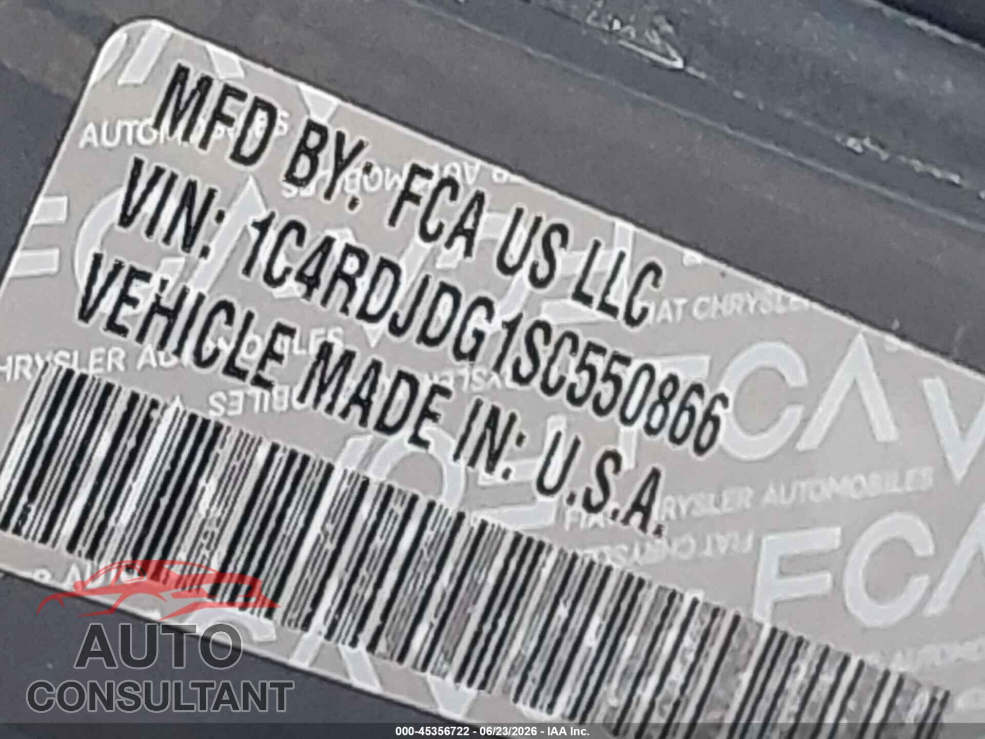 DODGE DURANGO 2025 - 1C4RDJDG1SC550866