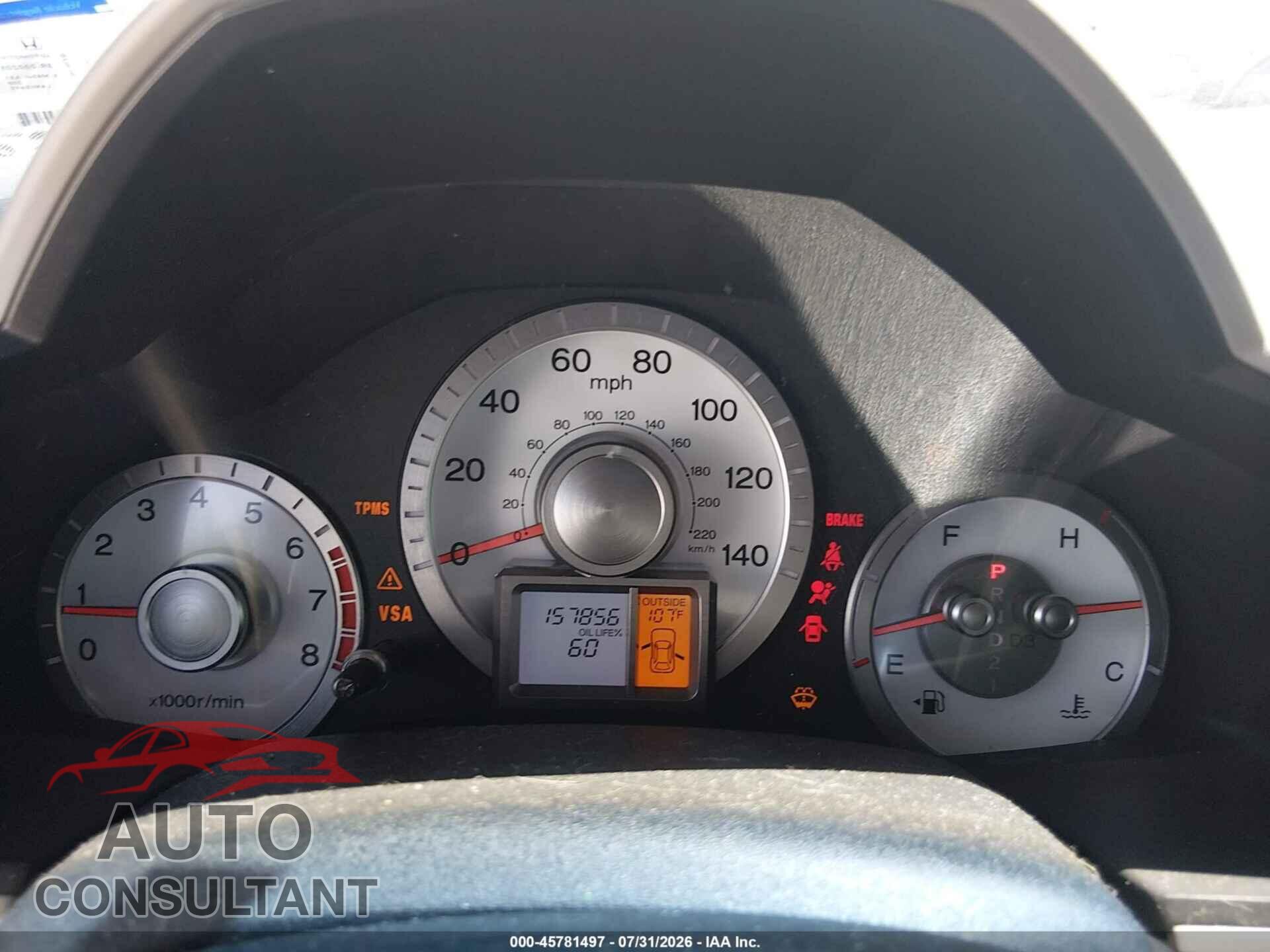 HONDA PILOT 2009 - 5FNYF38519B017505