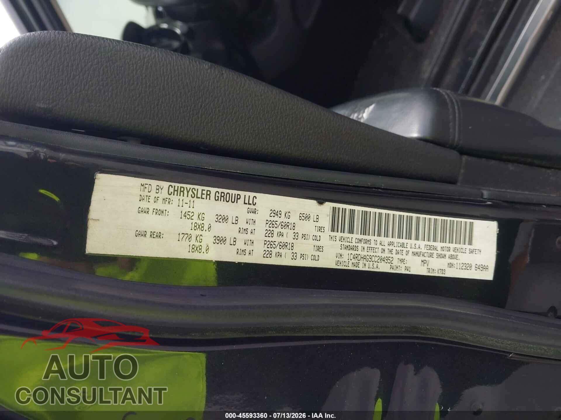 DODGE DURANGO 2013 - 1C4RDHDG1DC663986