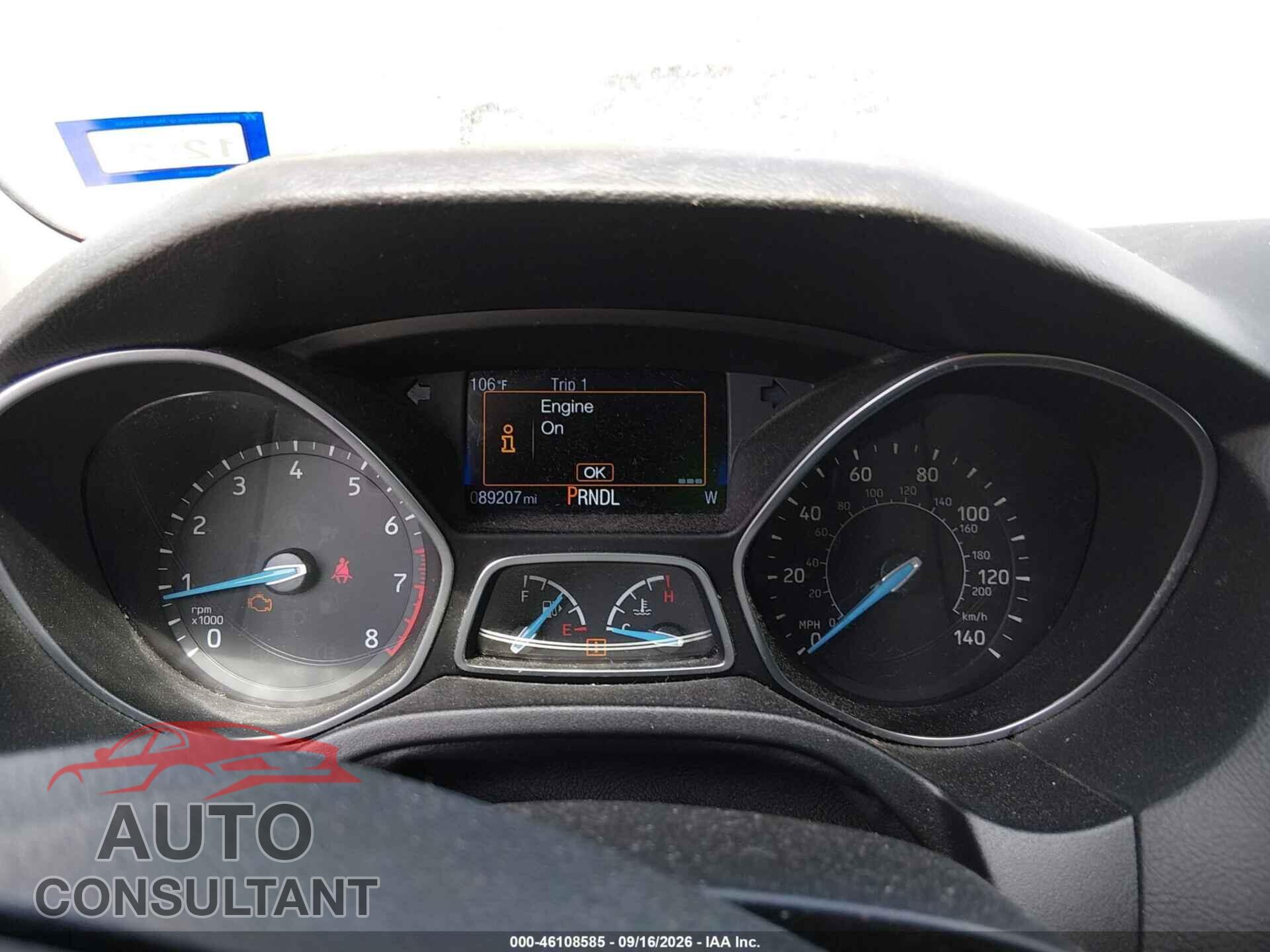 FORD FOCUS 2017 - 1FADP3F21HL229794
