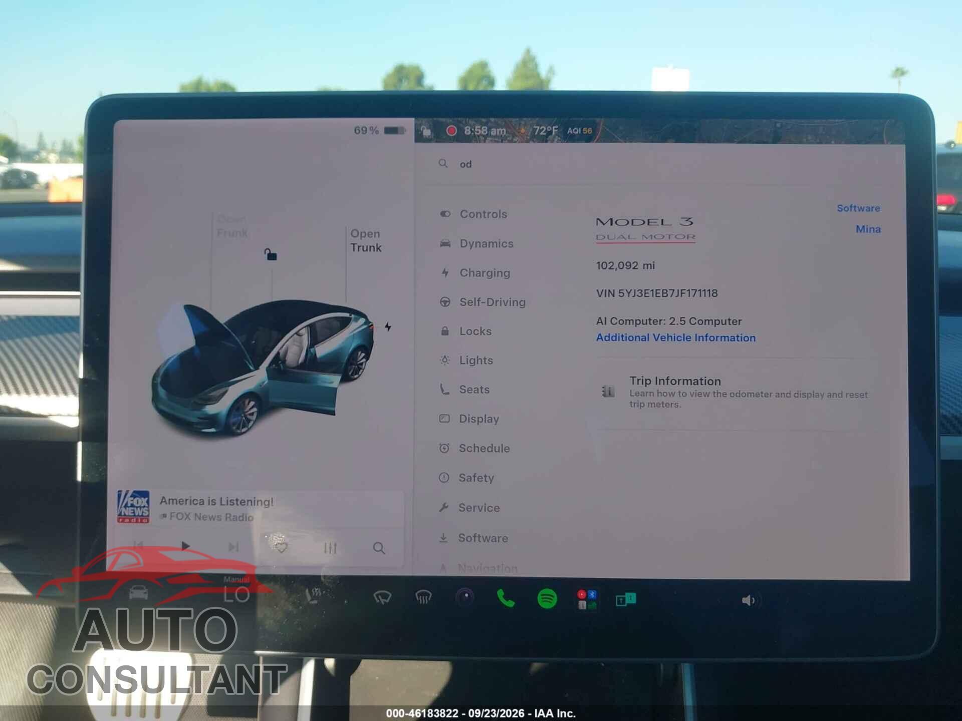 TESLA MODEL 3 2018 - 5YJ3E1EB7JF171118