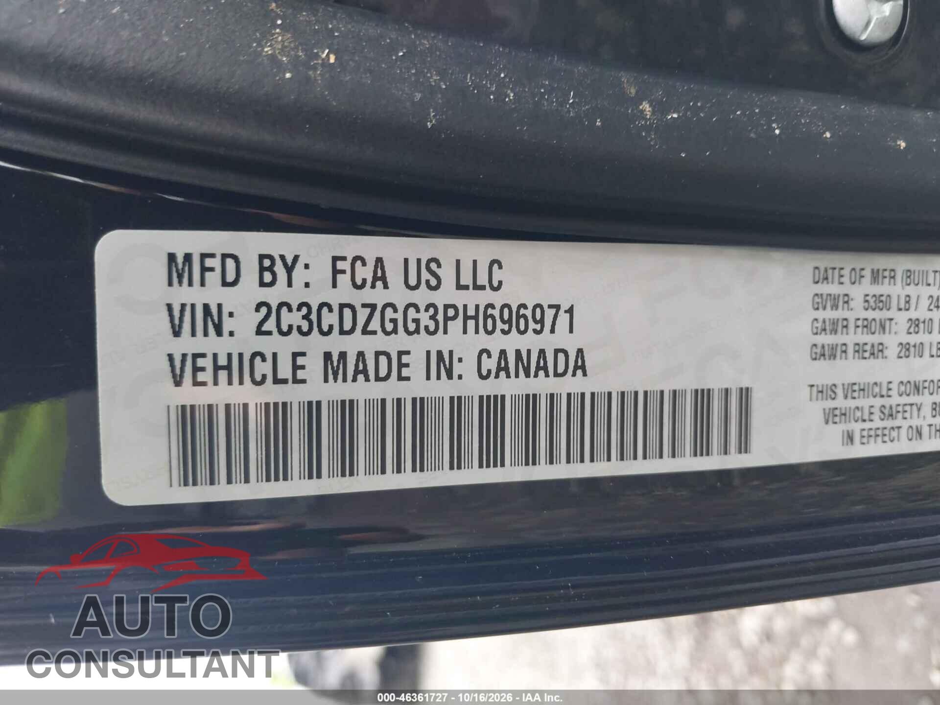 DODGE CHALLENGER 2023 - 2C3CDZGG3PH696971