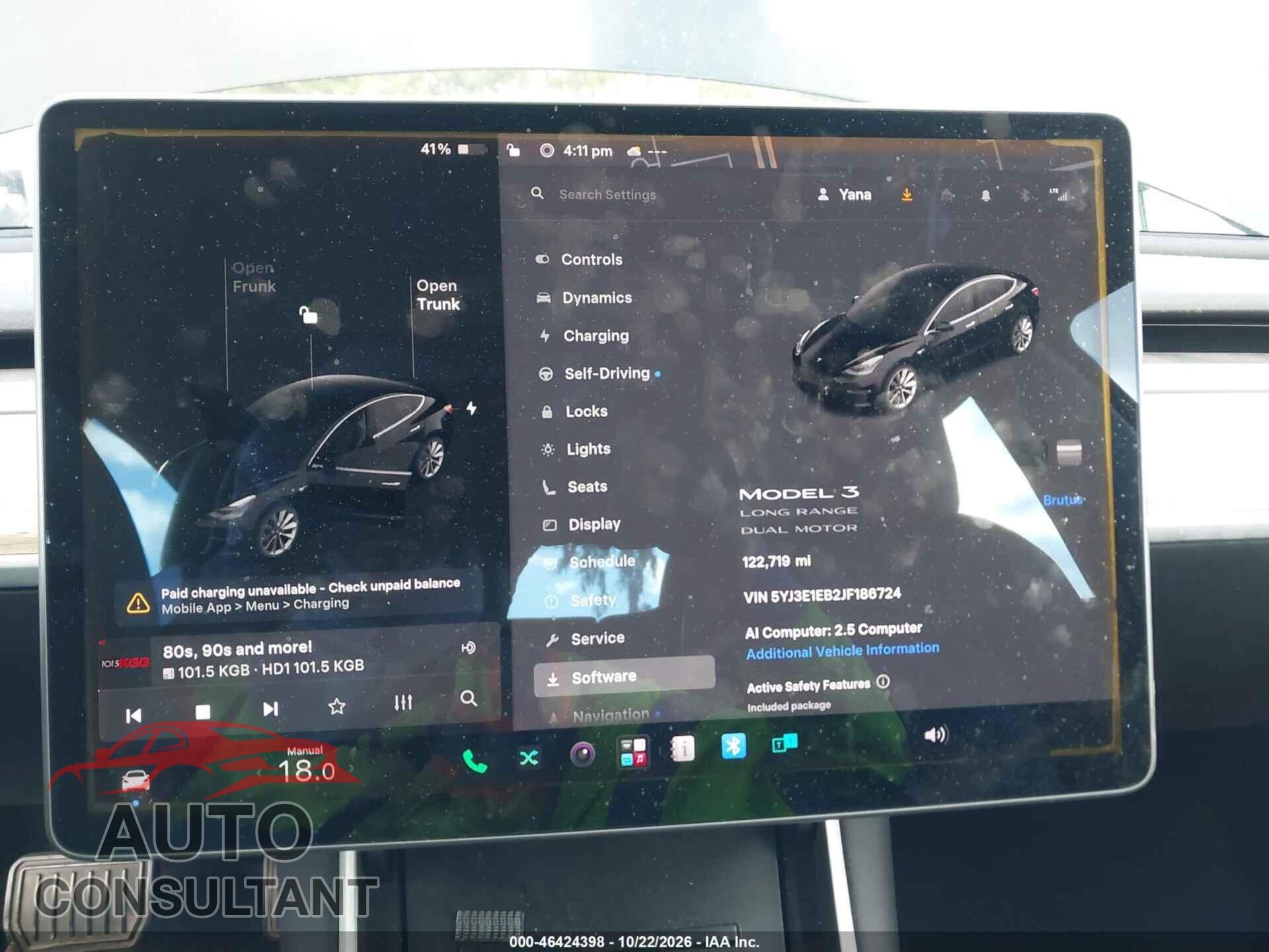 TESLA MODEL 3 2018 - 5YJ3E1EB2JF186724