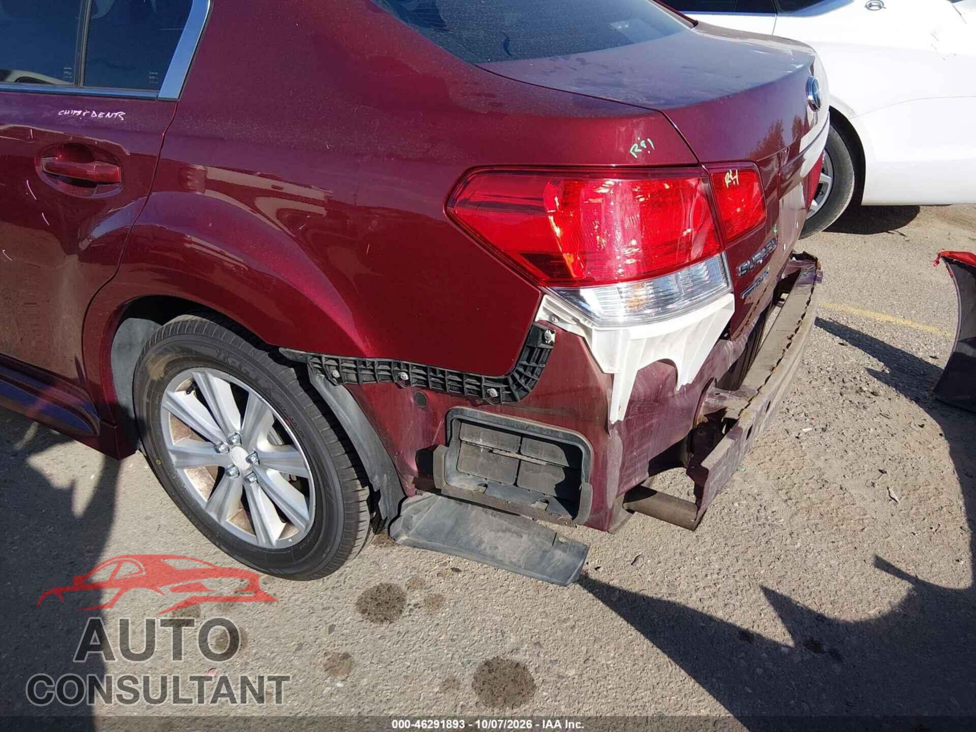 SUBARU LEGACY 2012 - 4S3BMCA62C3014843