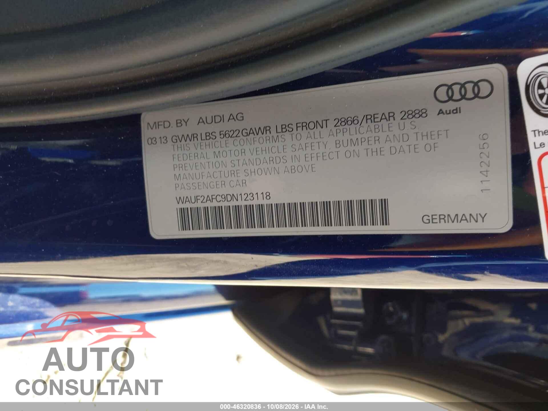 AUDI S6 2013 - WAUF2AFC9DN123118