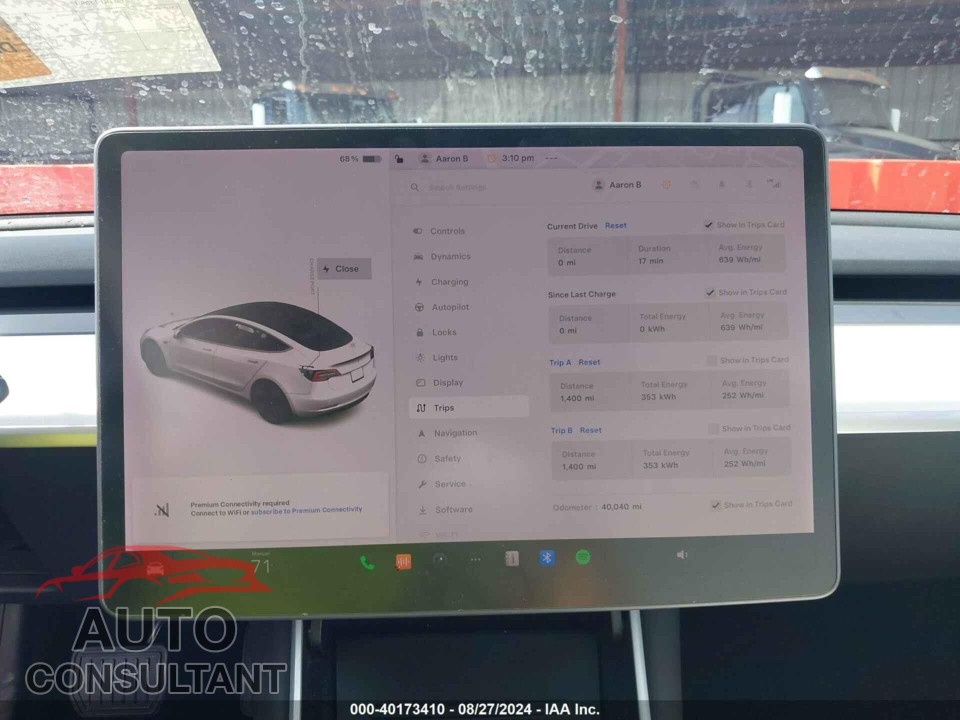 TESLA MODEL 3 2019 - 5YJ3E1EA7KF407601