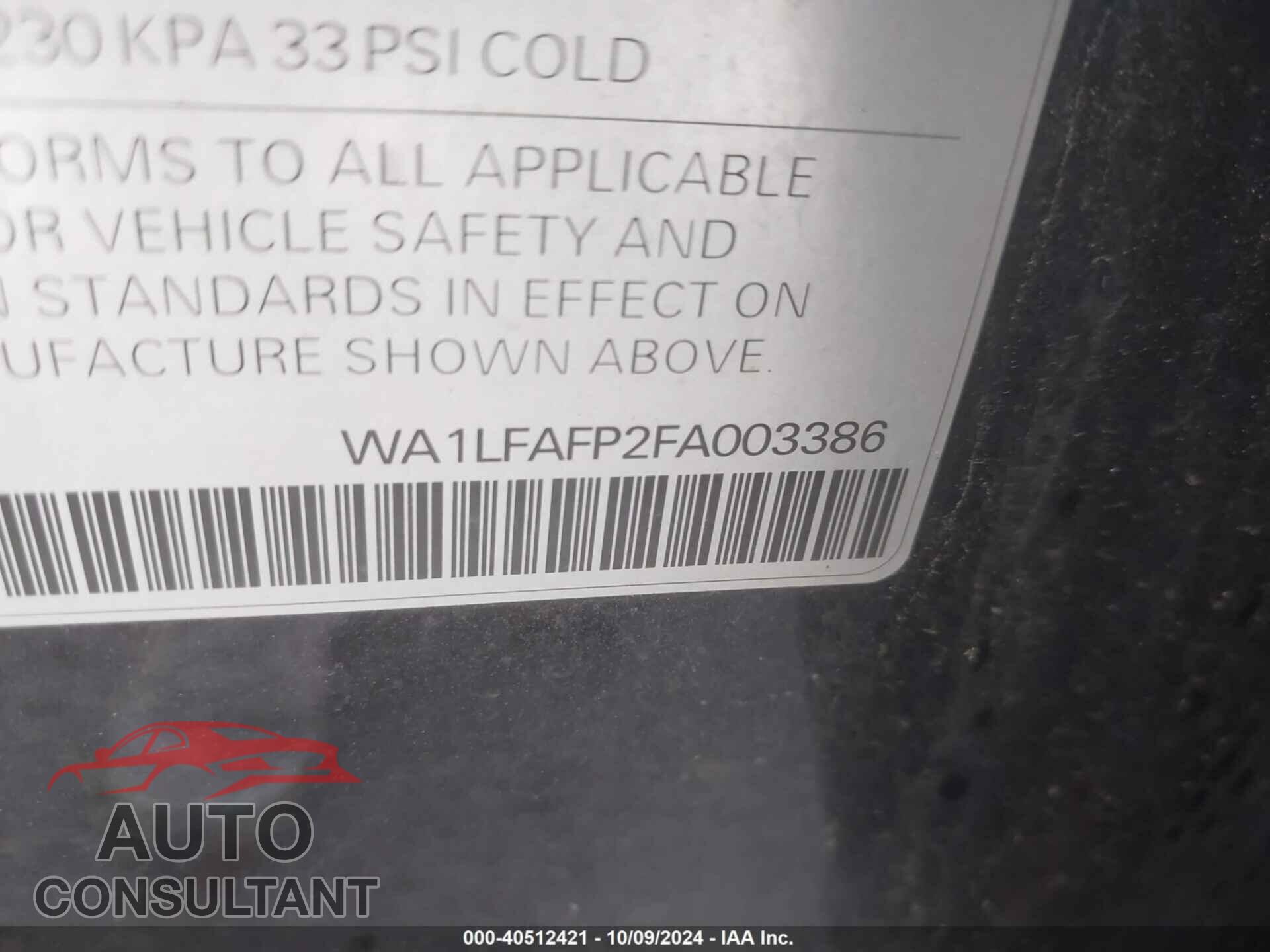 AUDI Q5 2015 - WA1LFAFP2FA003386