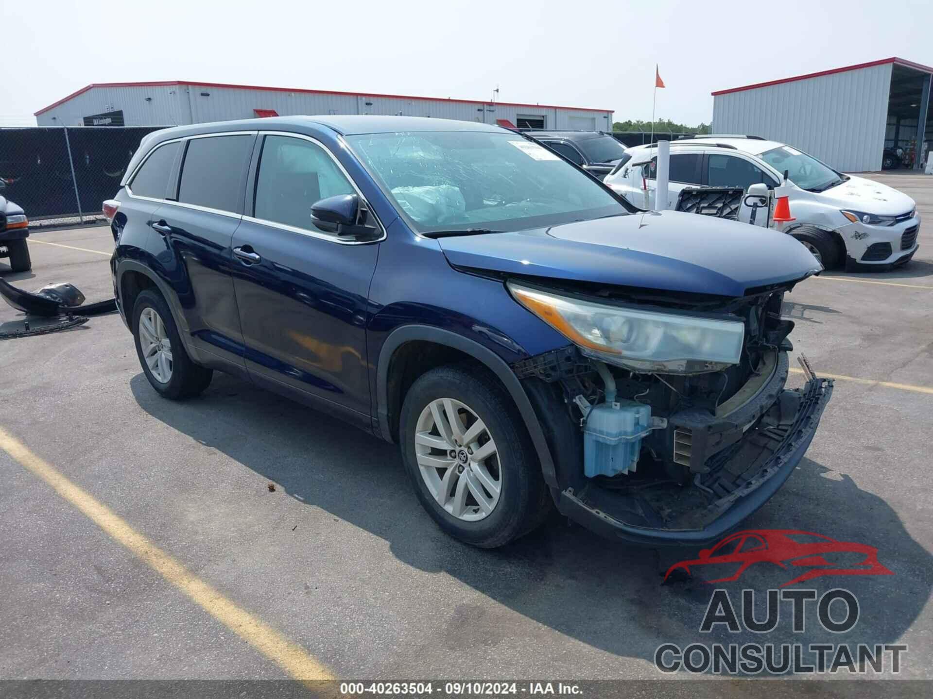 TOYOTA HIGHLANDER 2016 - 5TDZARFH6GS018127