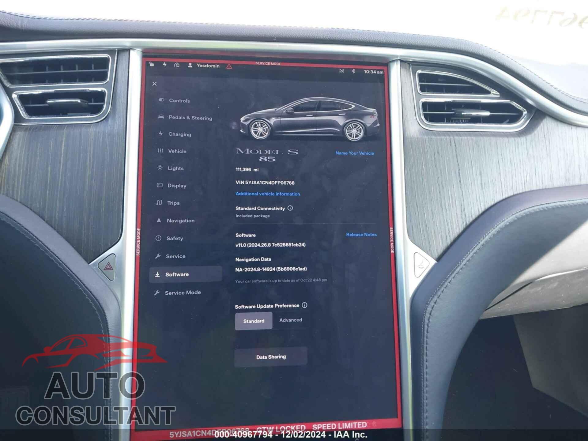 TESLA MODEL S 2013 - 5YJSA1CN4DFP06768