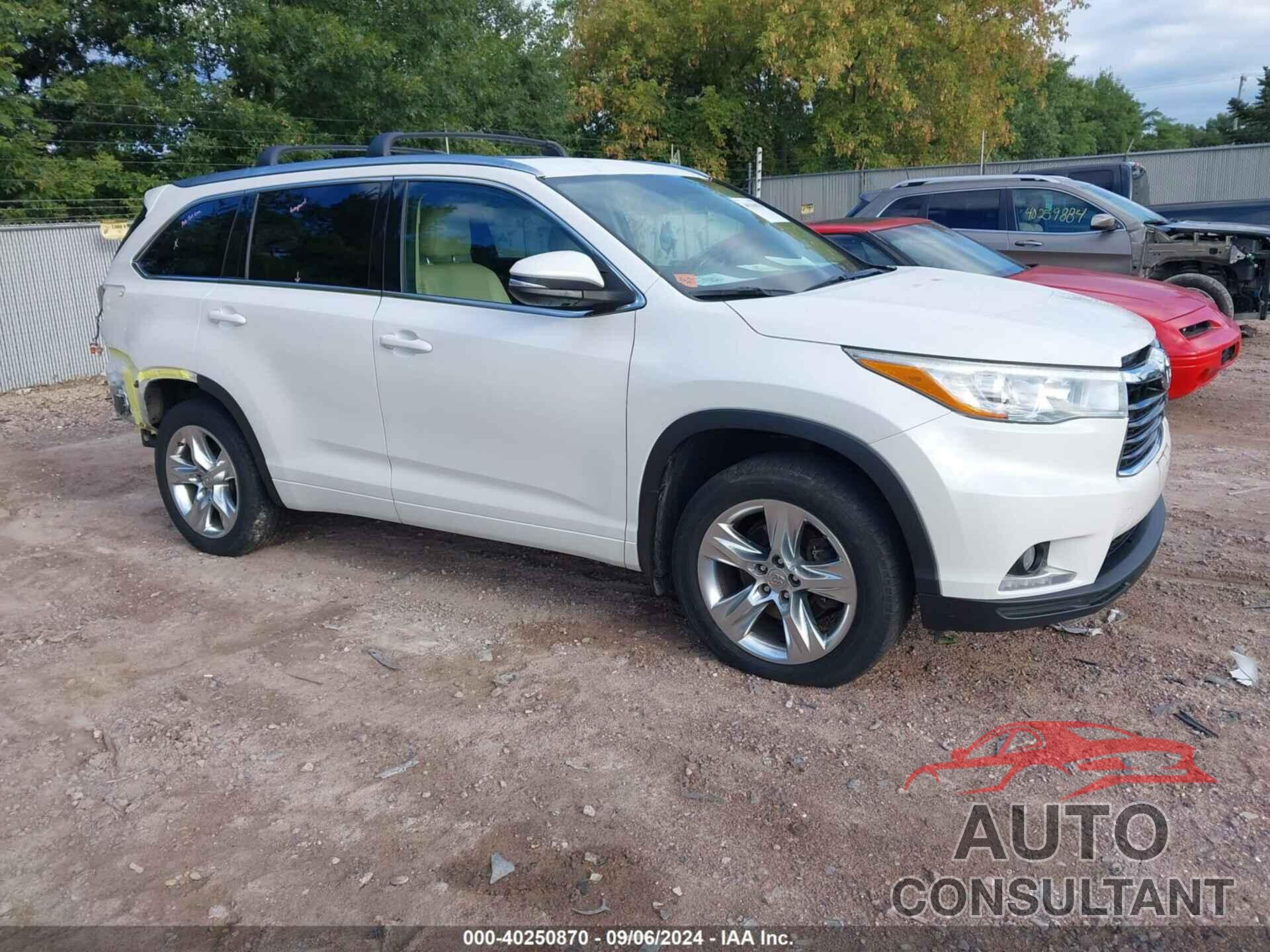 TOYOTA HIGHLANDER 2015 - 5TDDKRFH5FS147627