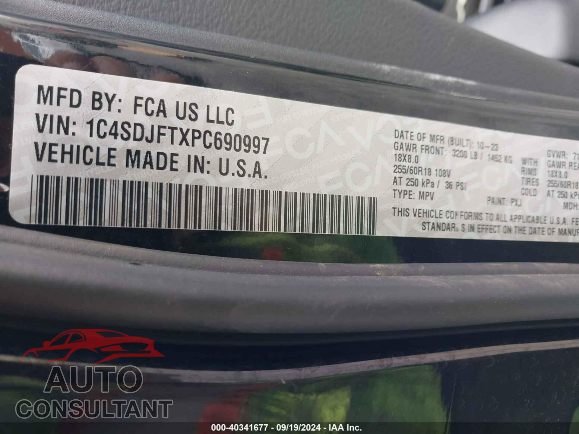 DODGE DURANGO 2023 - 1C4SDJFTXPC690997