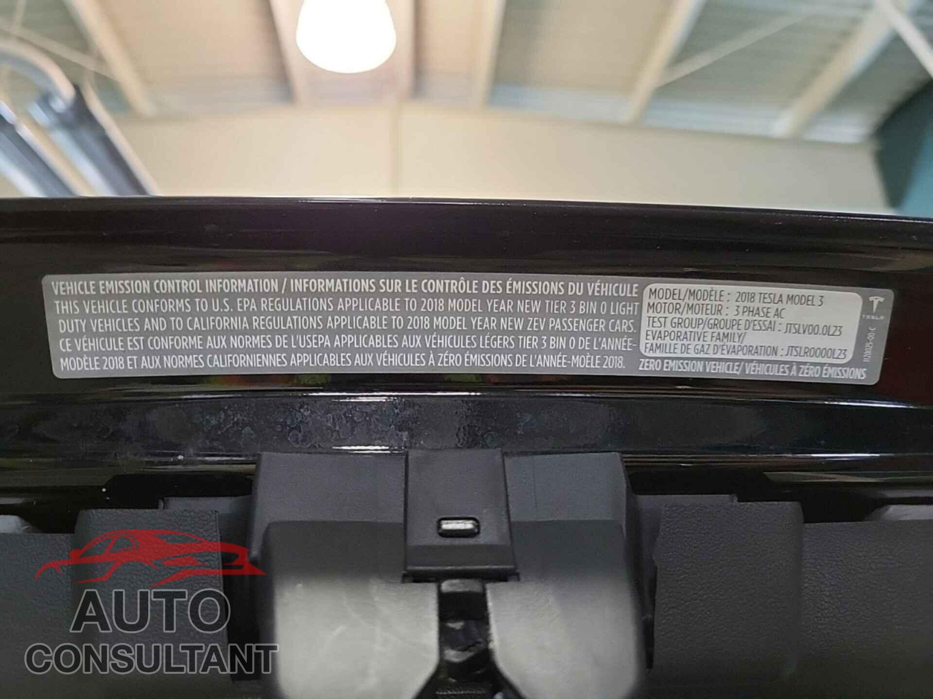 TESLA MODEL 3 2018 - 5YJ3E1EBXJF170366
