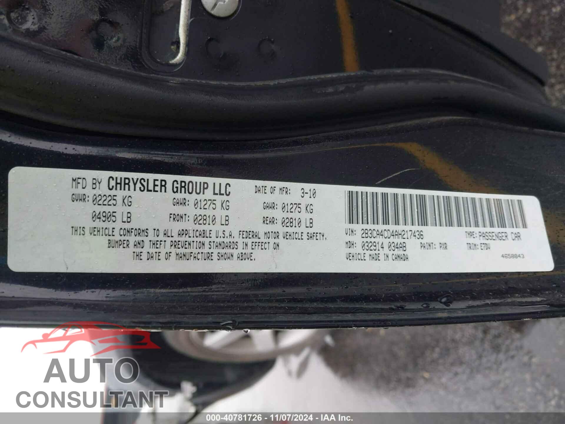 DODGE CHARGER 2010 - 2B3CA4CD4AH217436