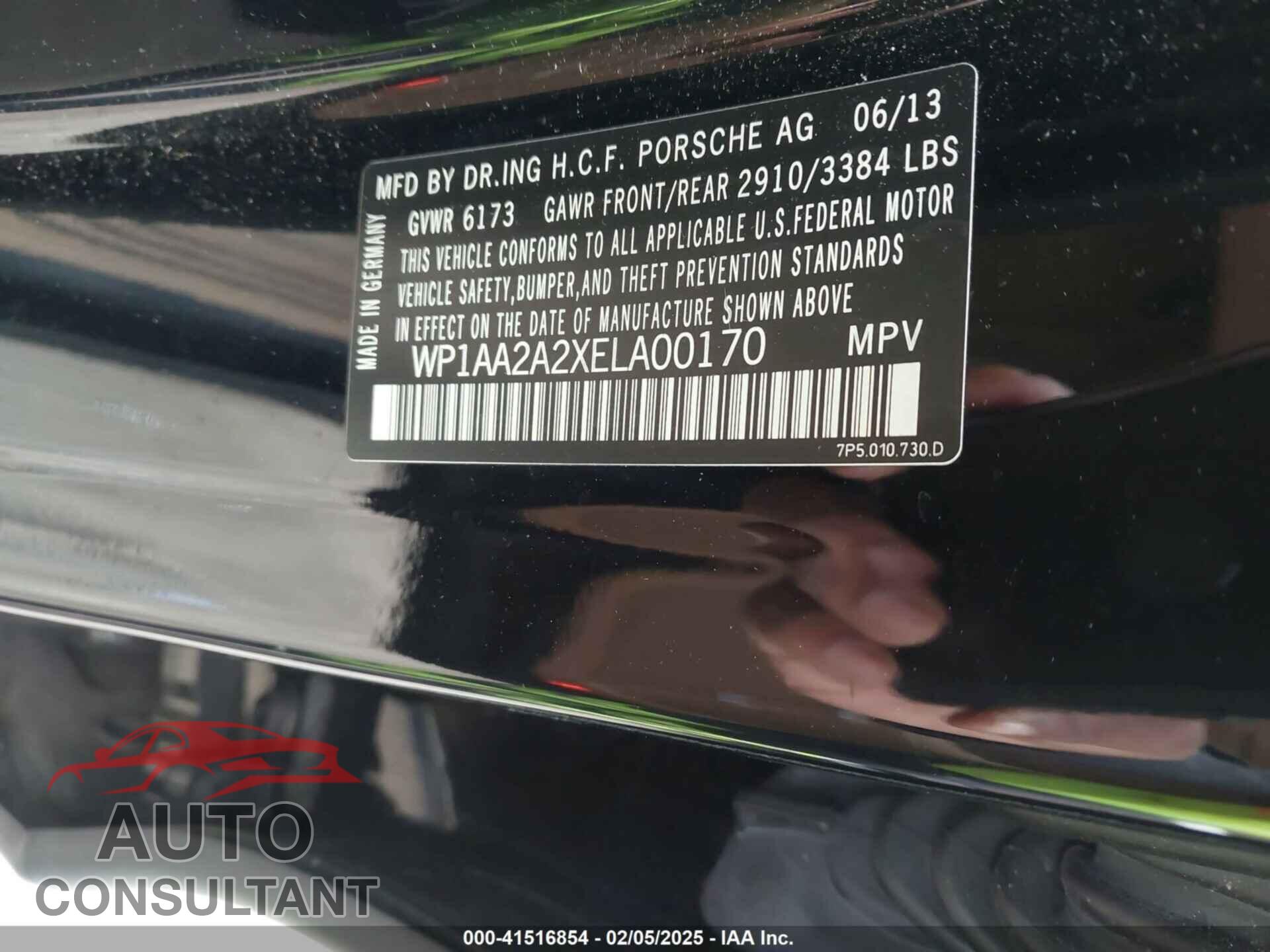 PORSCHE CAYENNE 2014 - WP1AA2A2XELA00170