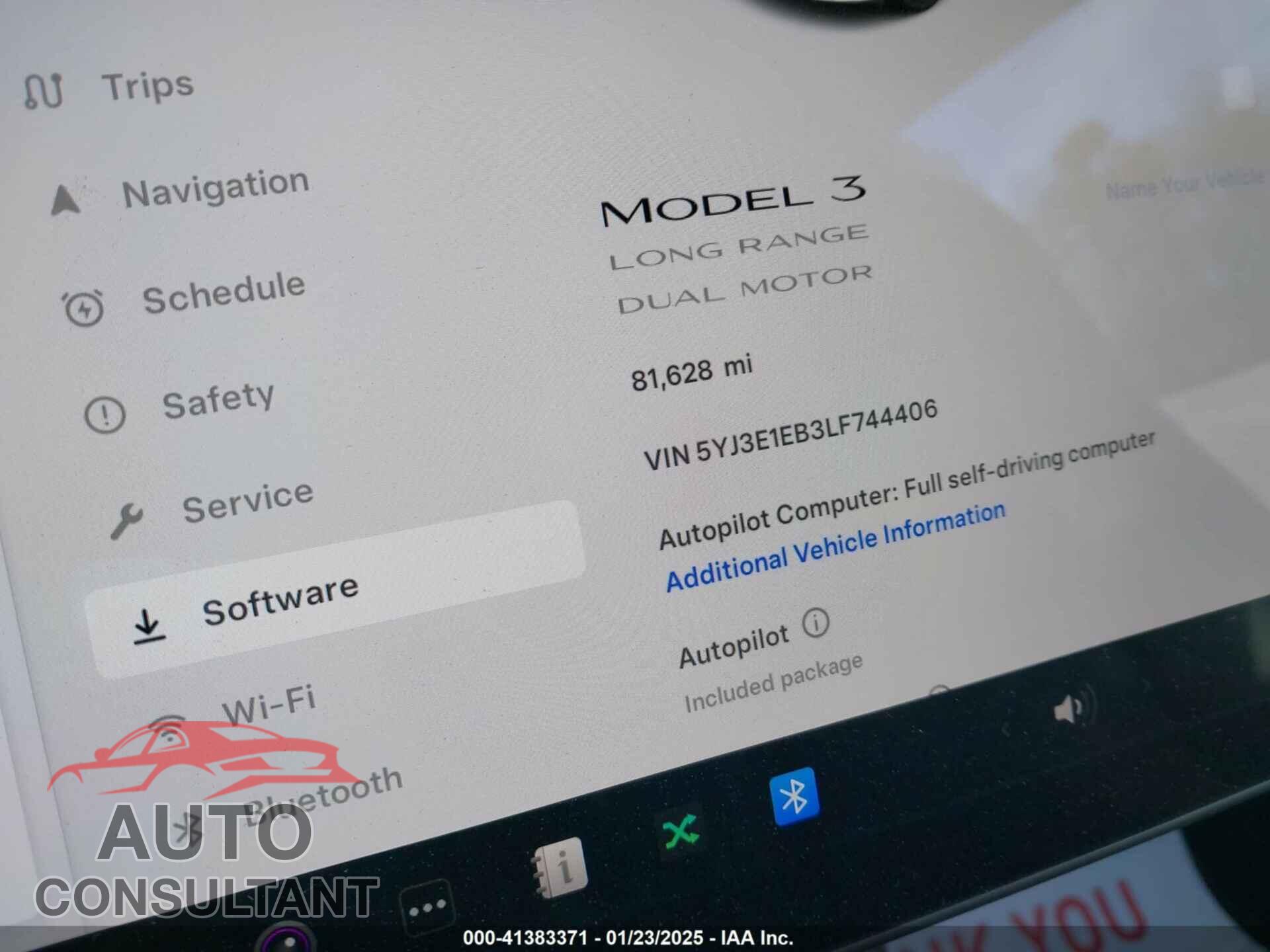 TESLA MODEL 3 2020 - 5YJ3E1EB3LF744406