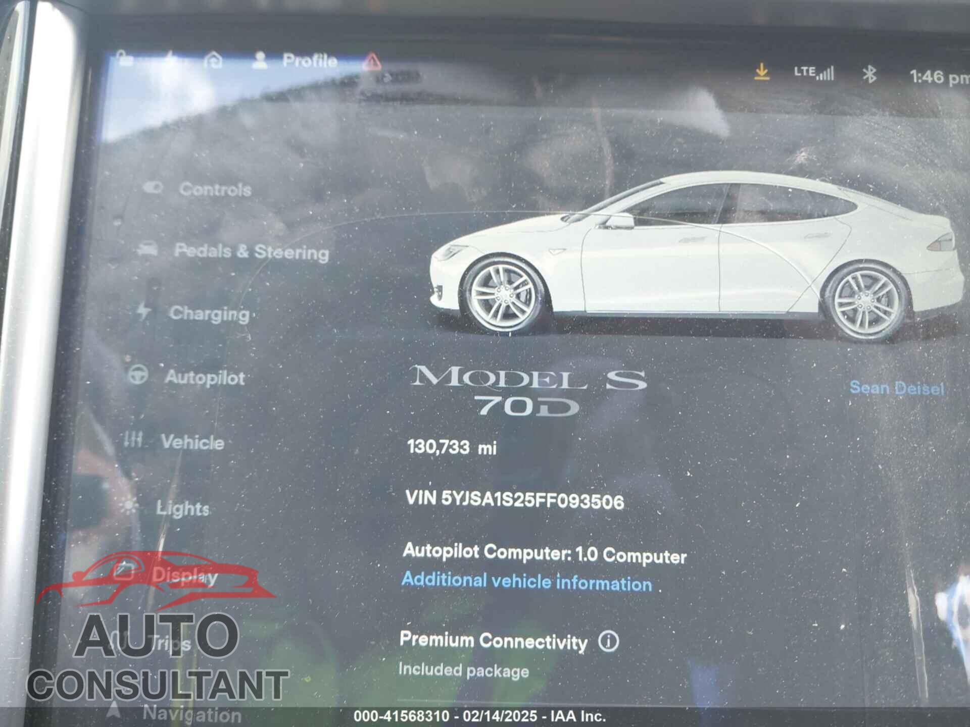 TESLA MODEL S 2015 - 5YJSA1S25FF093506