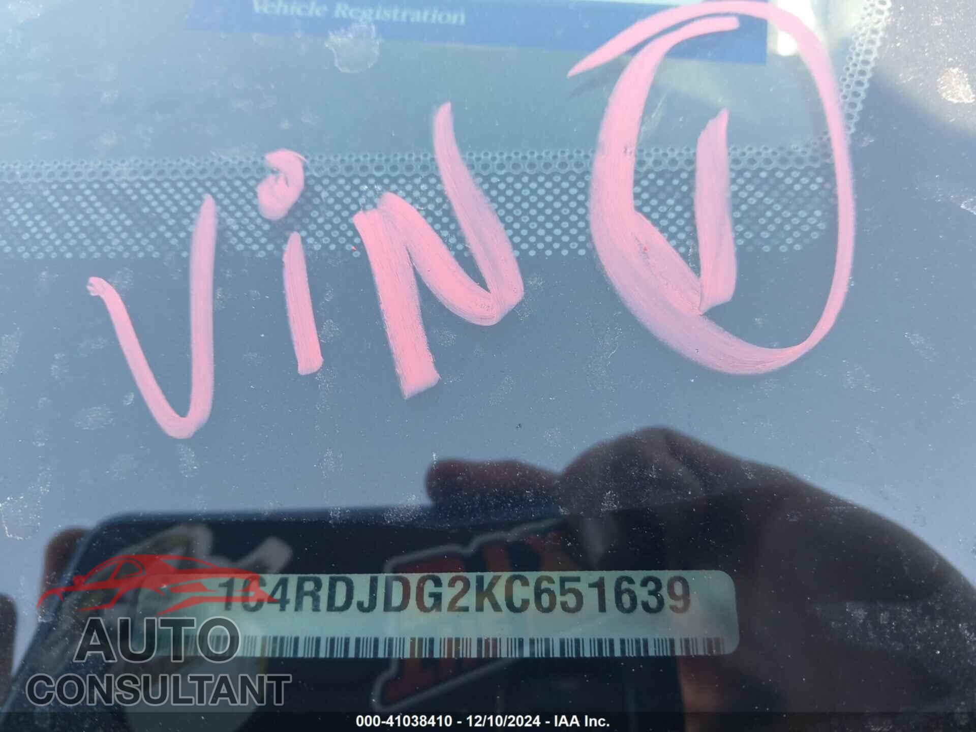 DODGE DURANGO 2019 - 1C4RDJDG2KC651639