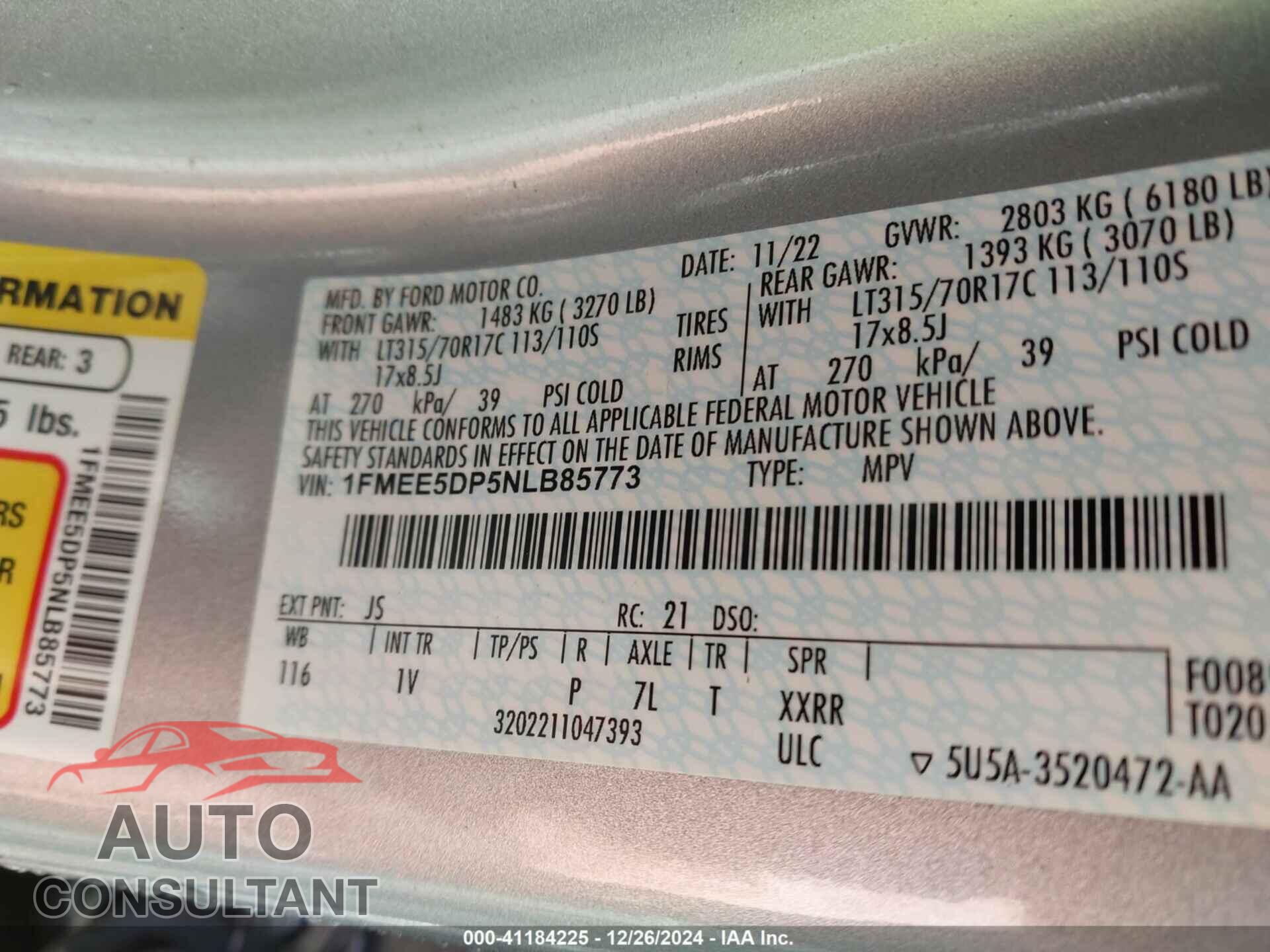 FORD BRONCO 2022 - 1FMEE5DP5NLB85773