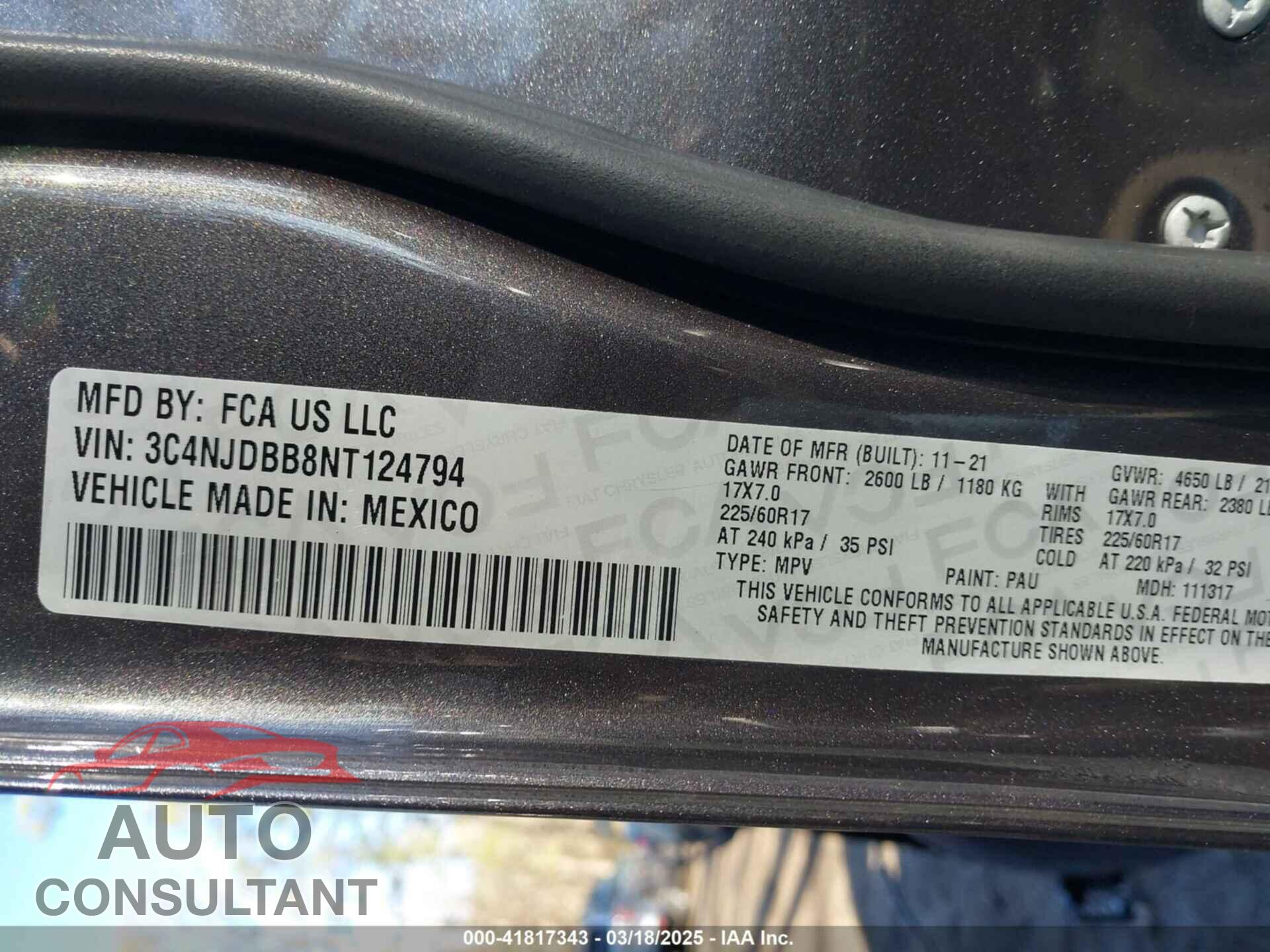 JEEP COMPASS 2022 - 3C4NJDBB8NT124794