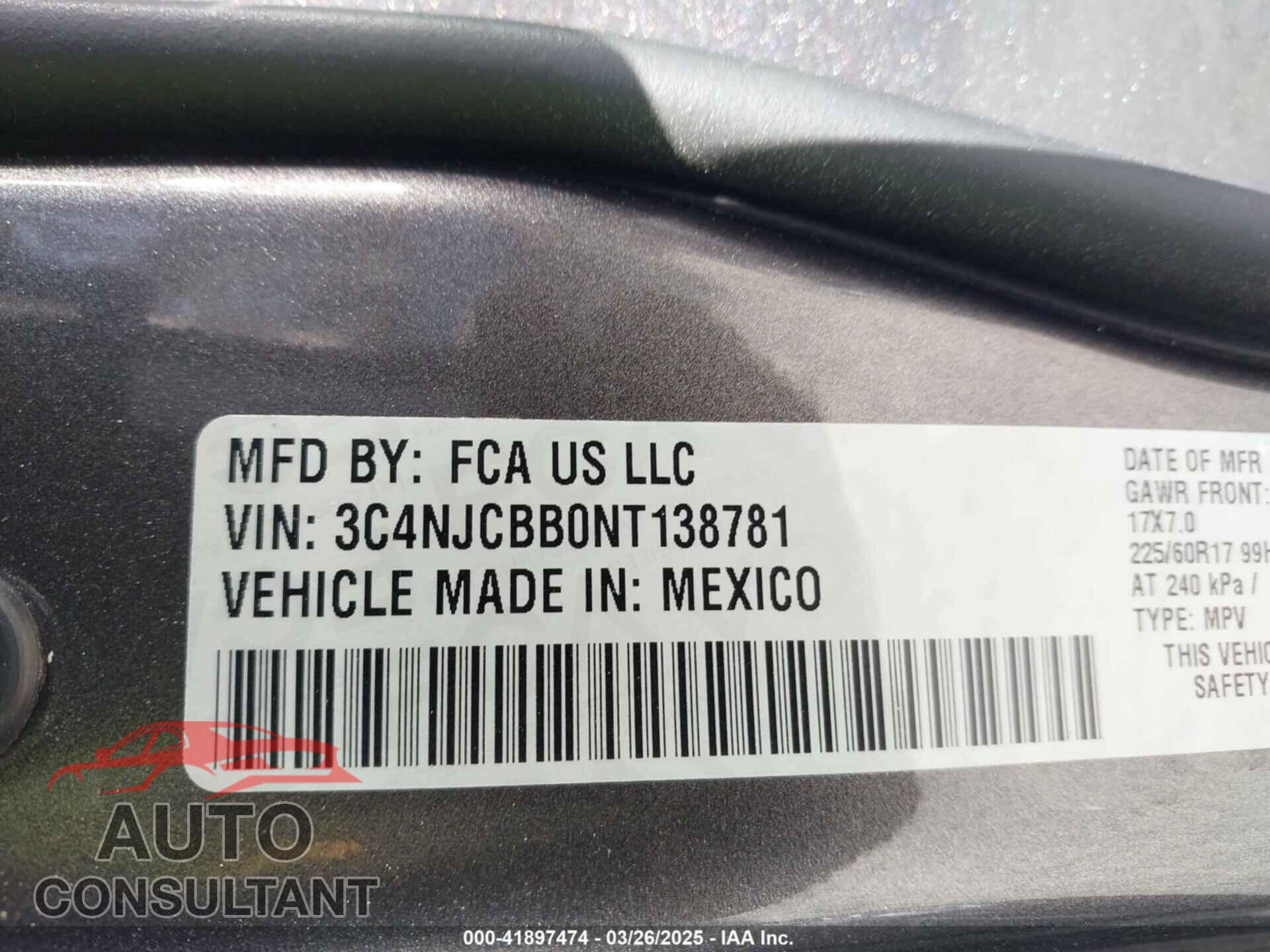 JEEP COMPASS 2022 - 3C4NJCBB0NT138781
