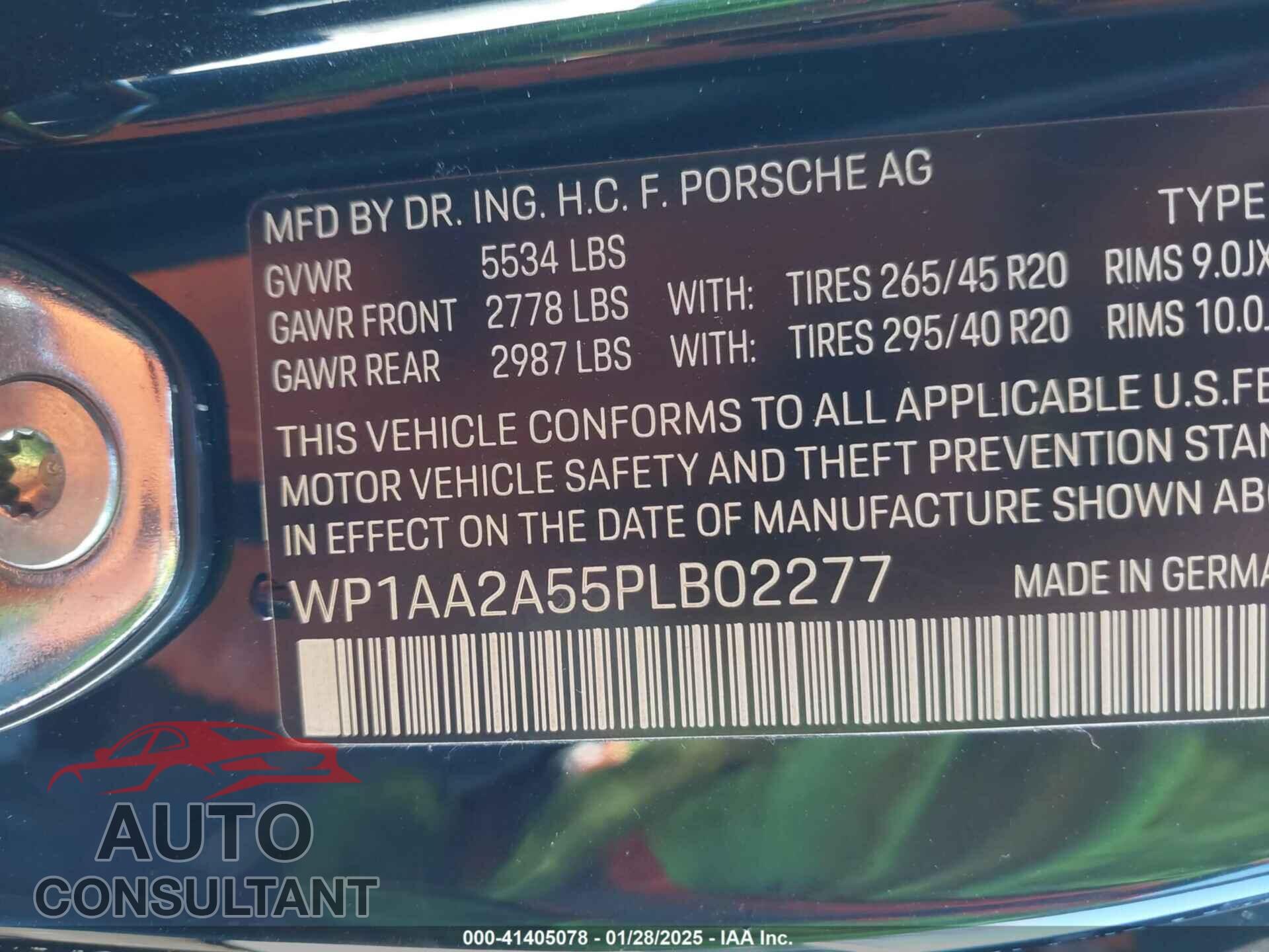 PORSCHE MACAN 2023 - WP1AA2A55PLB02277