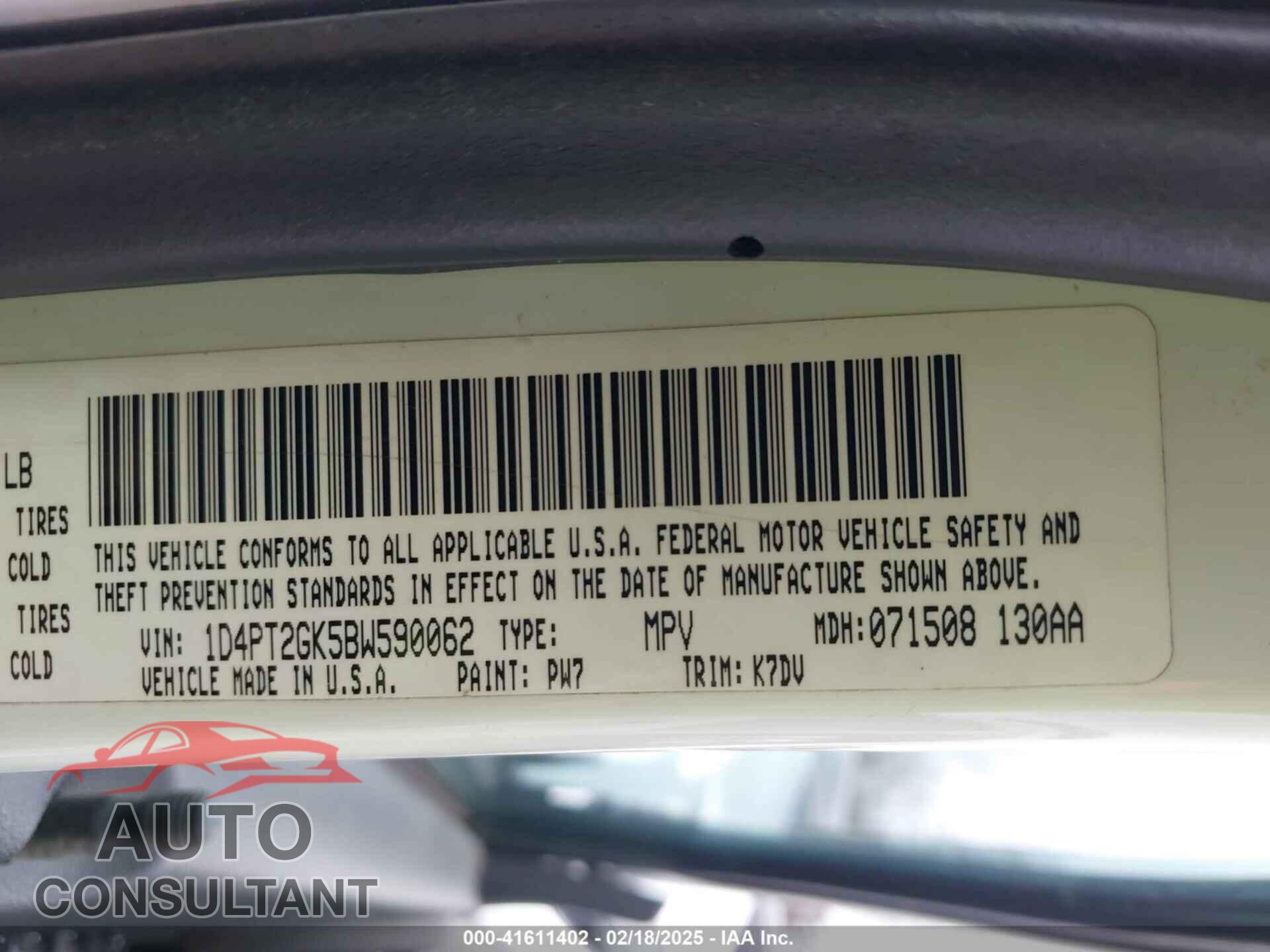 DODGE NITRO 2011 - 1D4PT2GK5BW590062