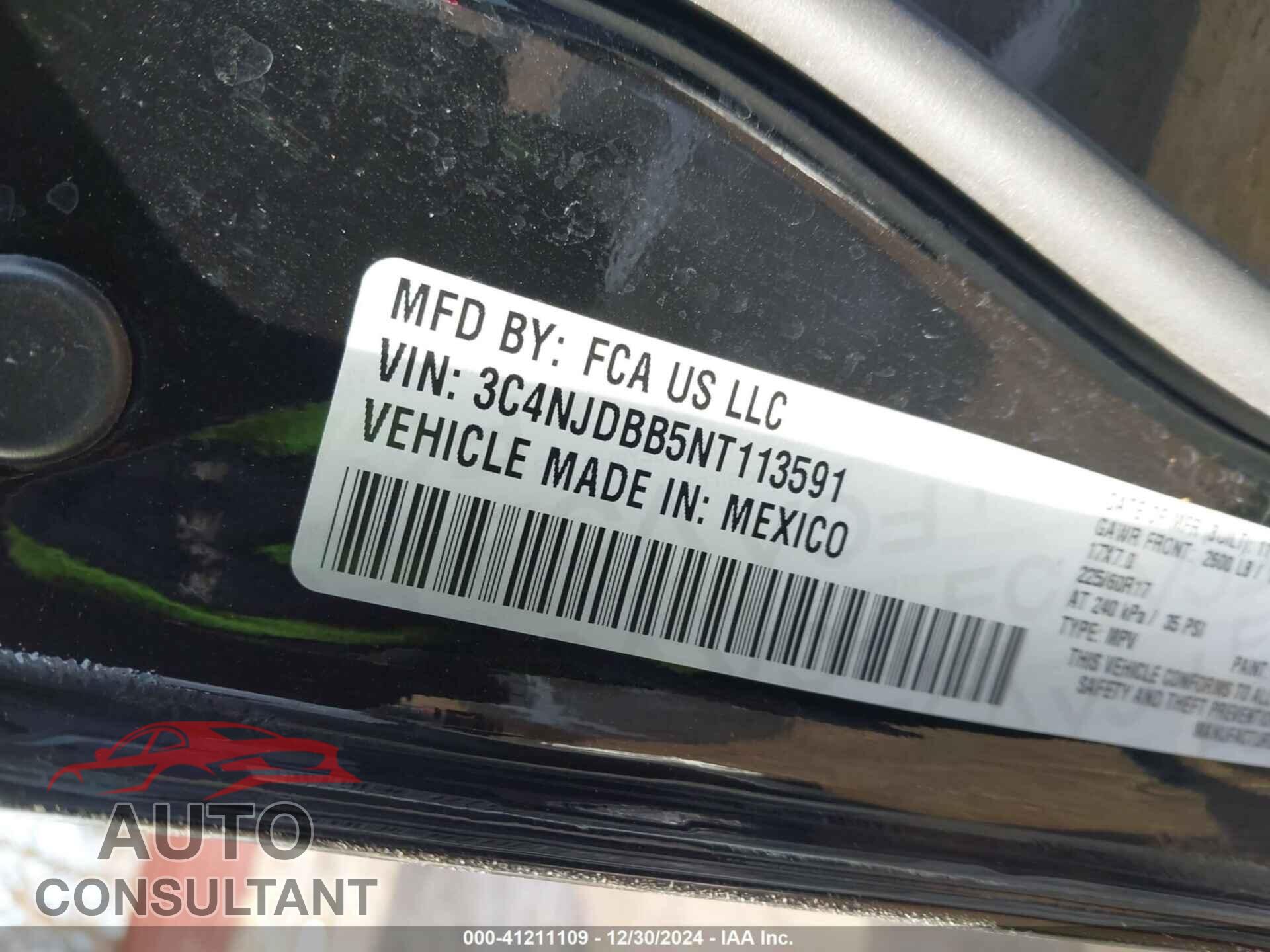 JEEP COMPASS 2022 - 3C4NJDBB5NT113591