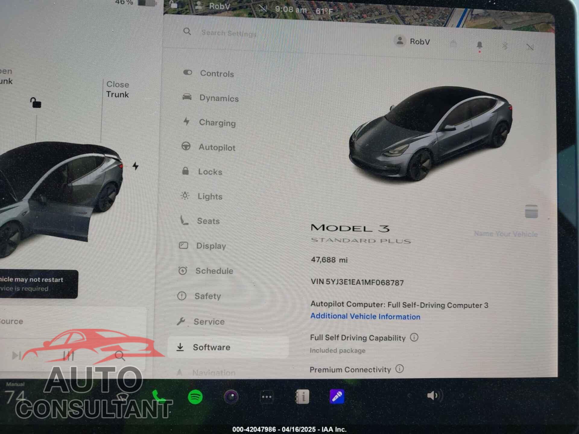 TESLA MODEL 3 2021 - 5YJ3E1EA1MF068787