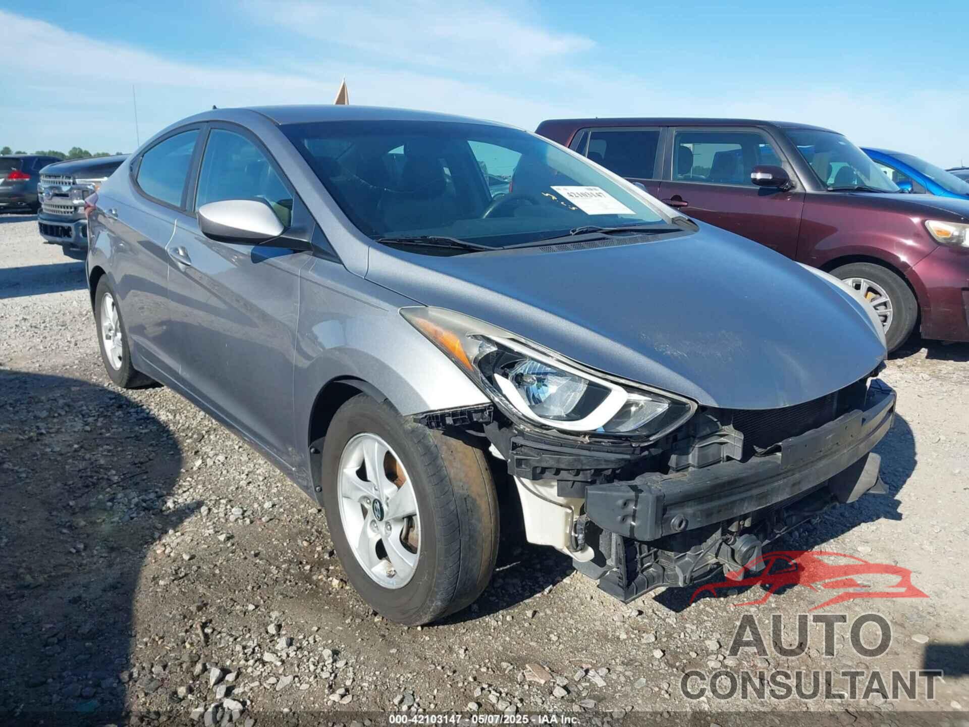 HYUNDAI ELANTRA 2014 - KMHDH4AE5EU165906