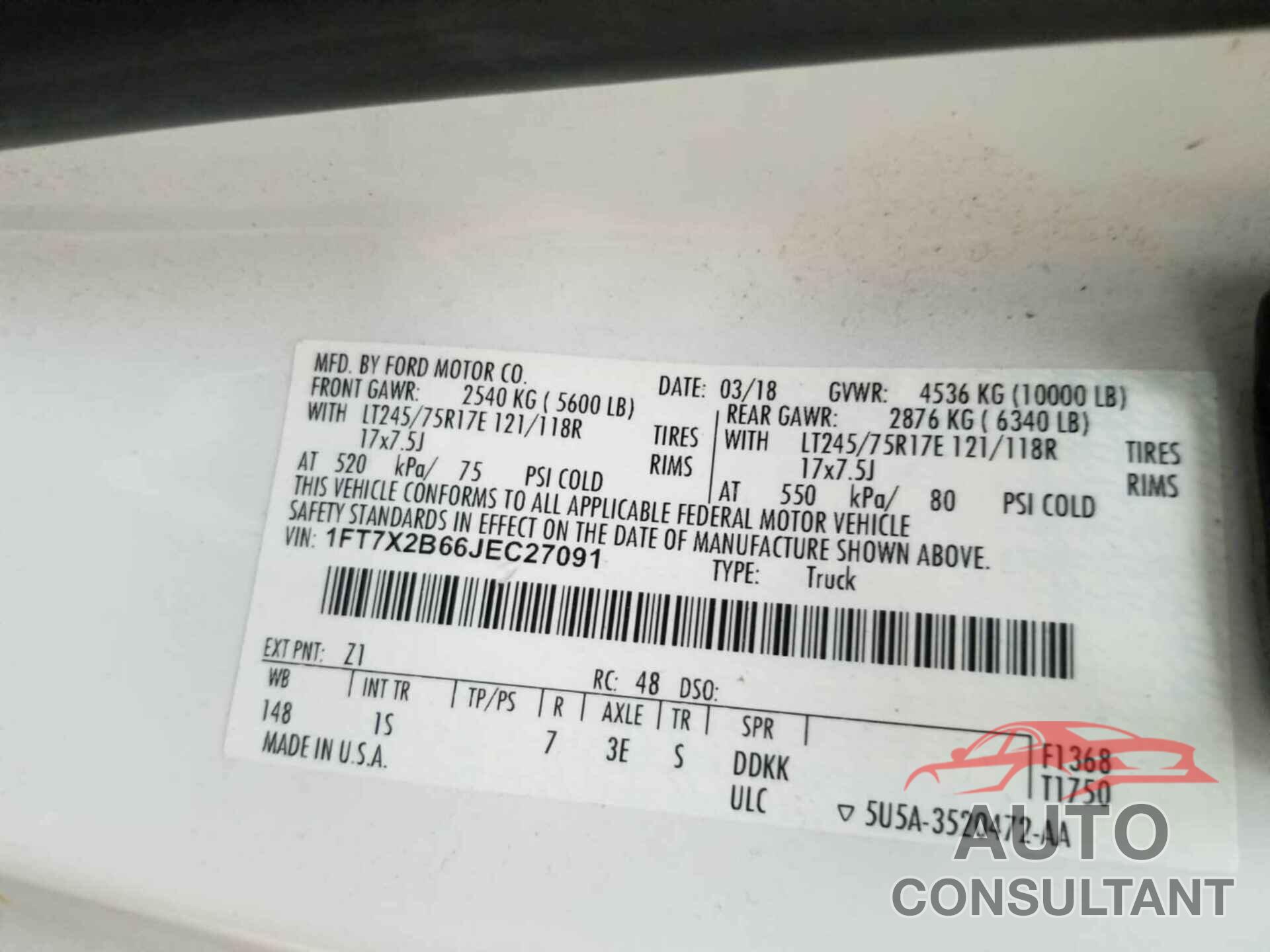 FORD F250 2018 - 1FT7X2B66JEC27091
