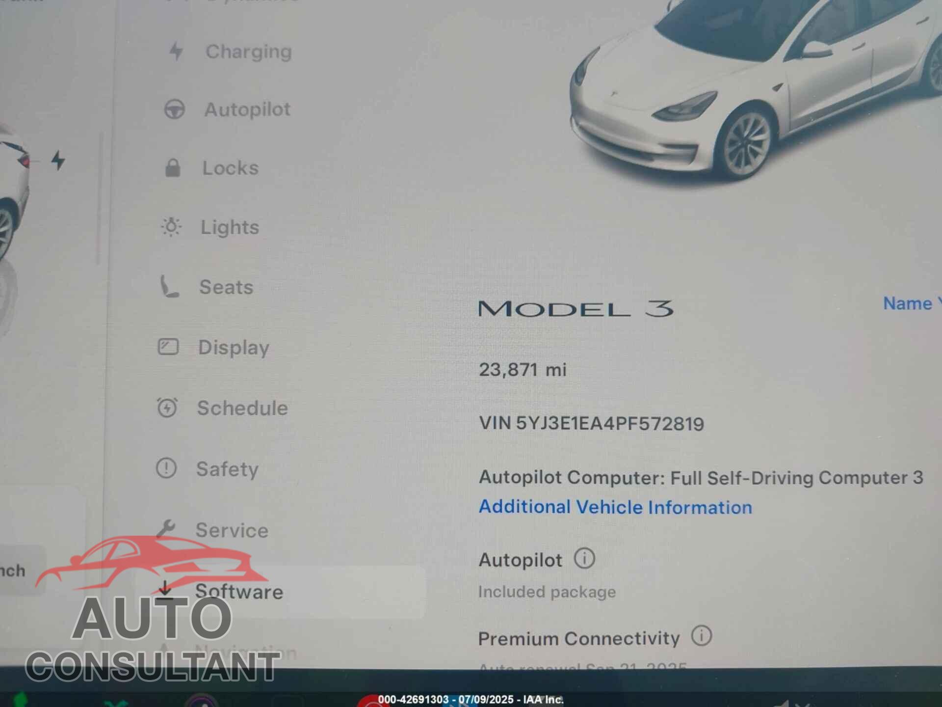 TESLA MODEL 3 2023 - 5YJ3E1EA4PF572819