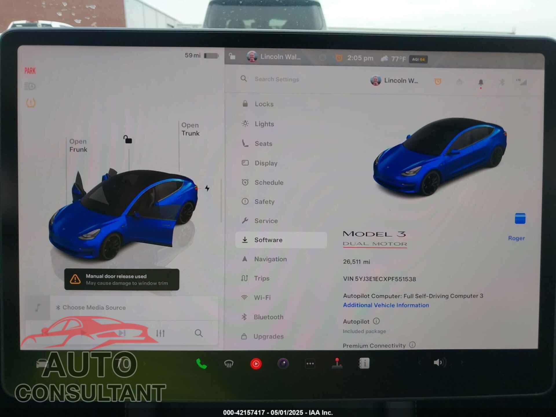 TESLA MODEL 3 2023 - 5YJ3E1ECXPF551538