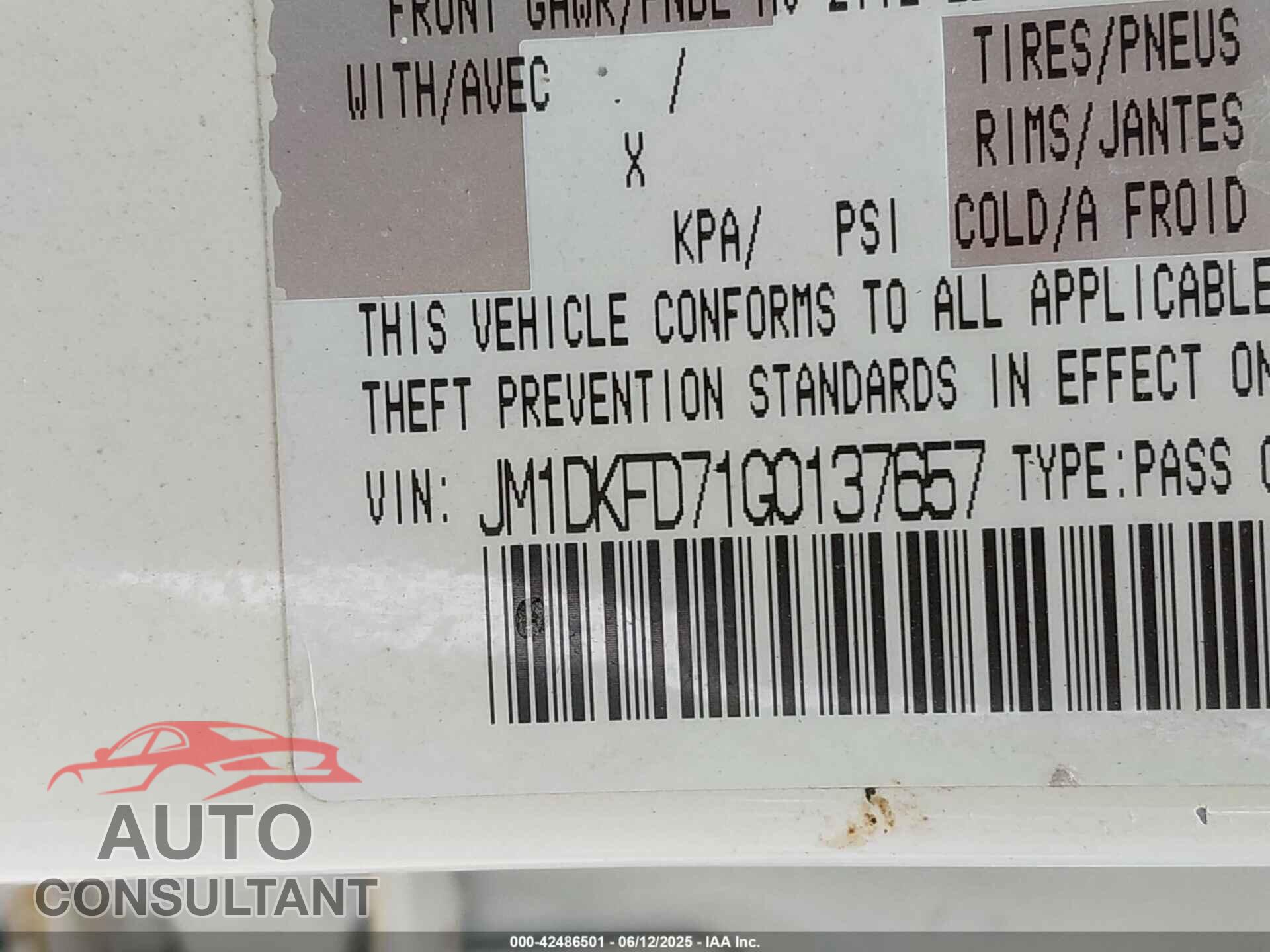 MAZDA CX-3 2016 - JM1DKFD71G0137657
