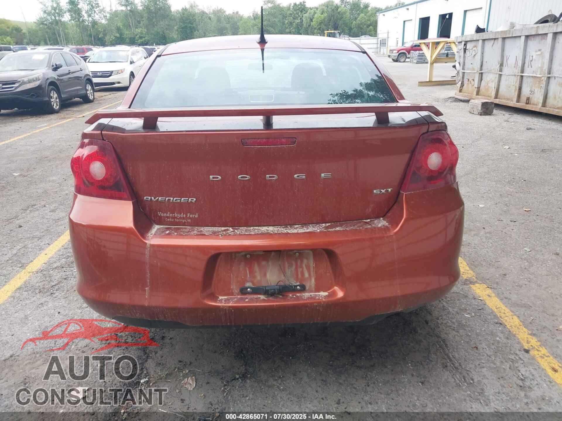 DODGE AVENGER 2012 - 1C3CDZCB6CN212075