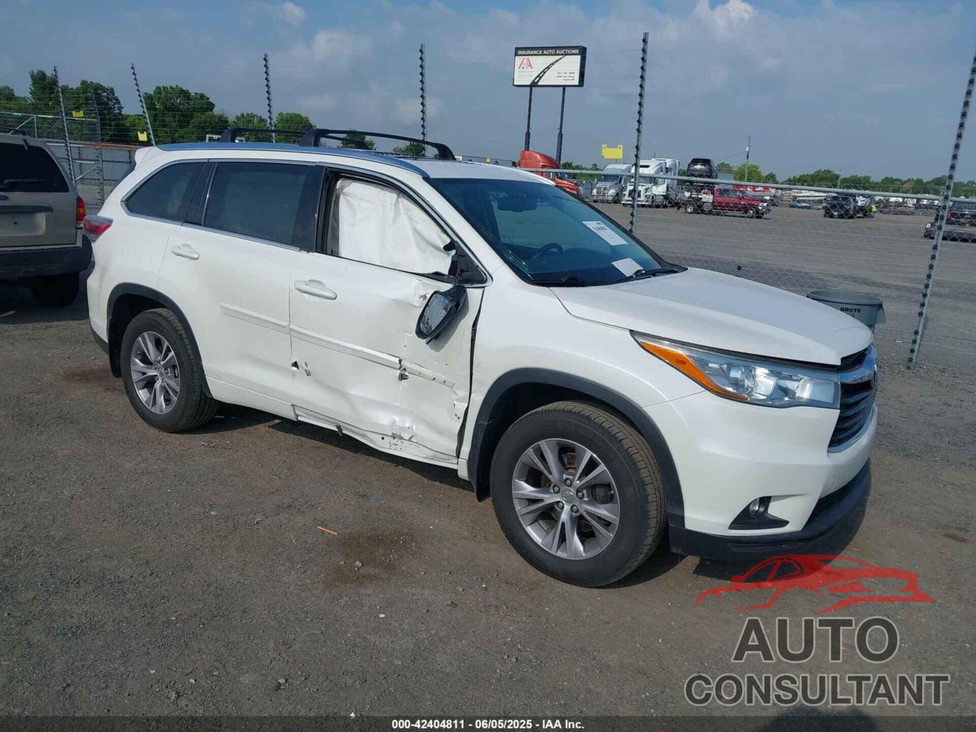 TOYOTA HIGHLANDER 2015 - 5TDJKRFH0FS096248