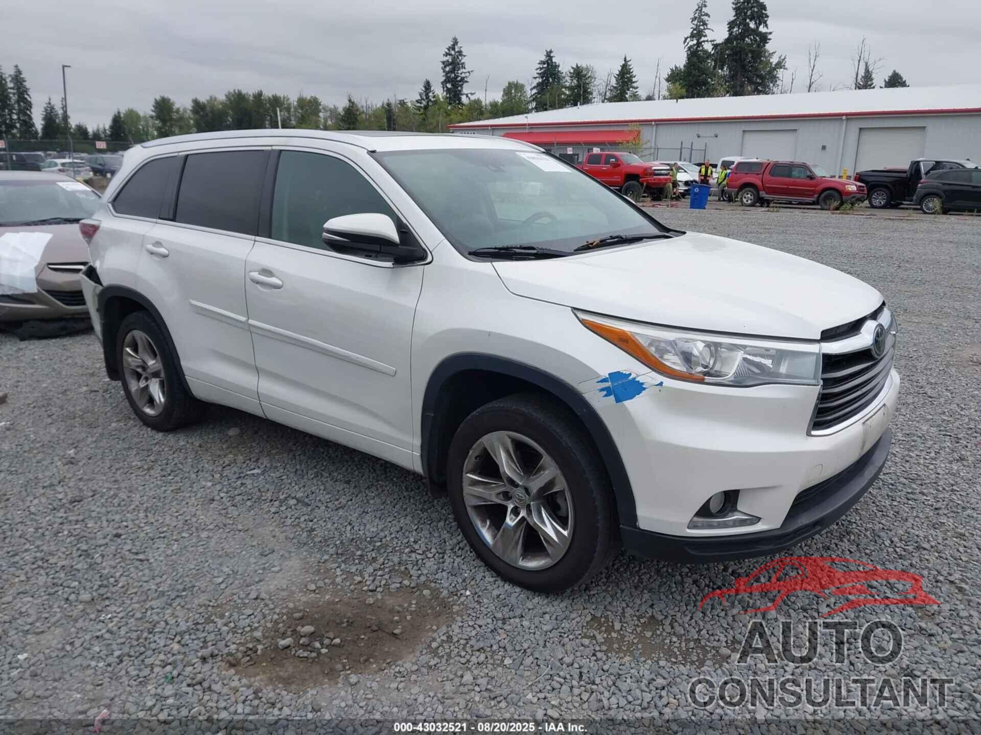 TOYOTA HIGHLANDER 2015 - 5TDDKRFH1FS156888