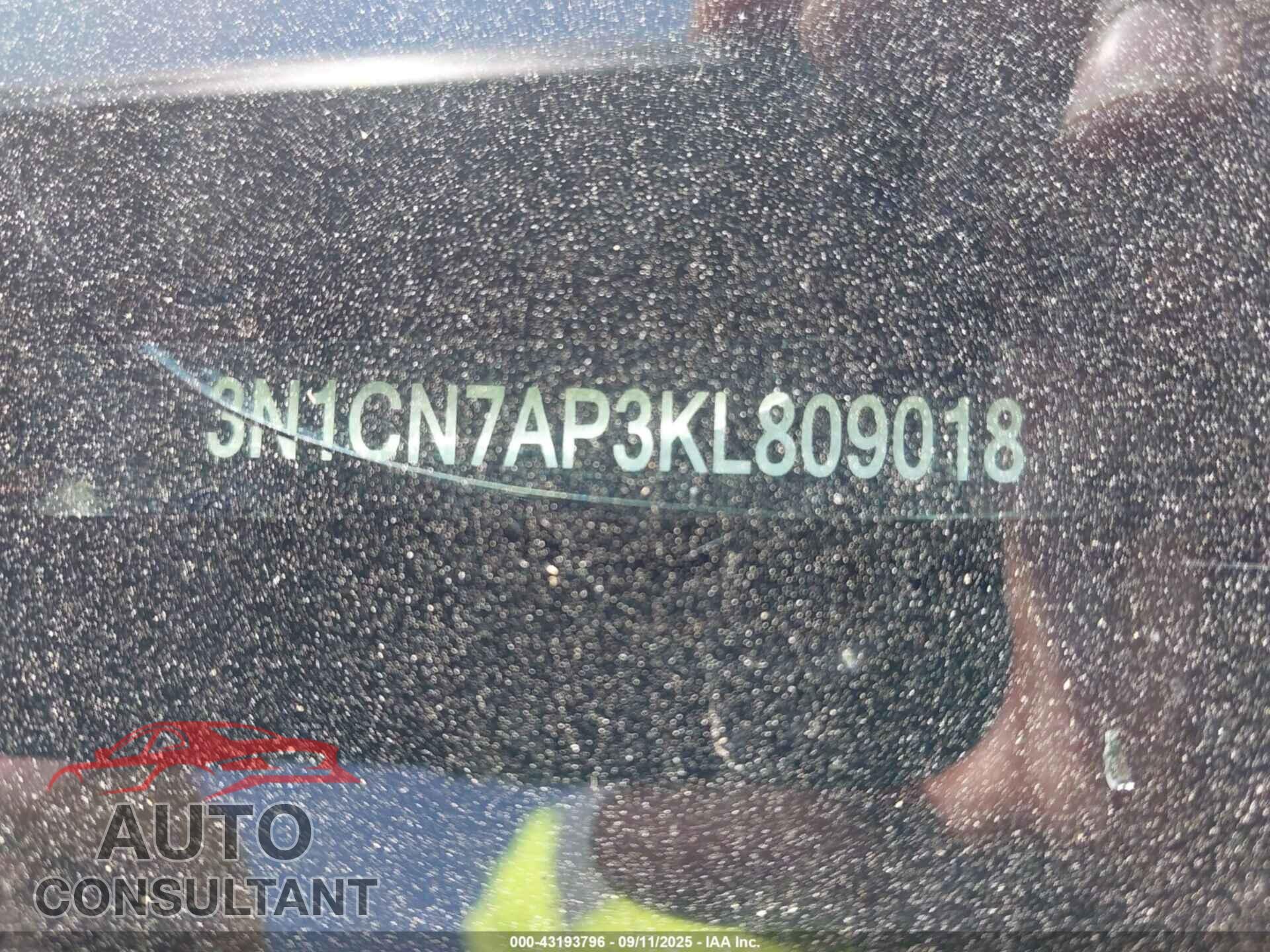 NISSAN VERSA 2019 - 3N1CN7AP3KL809018