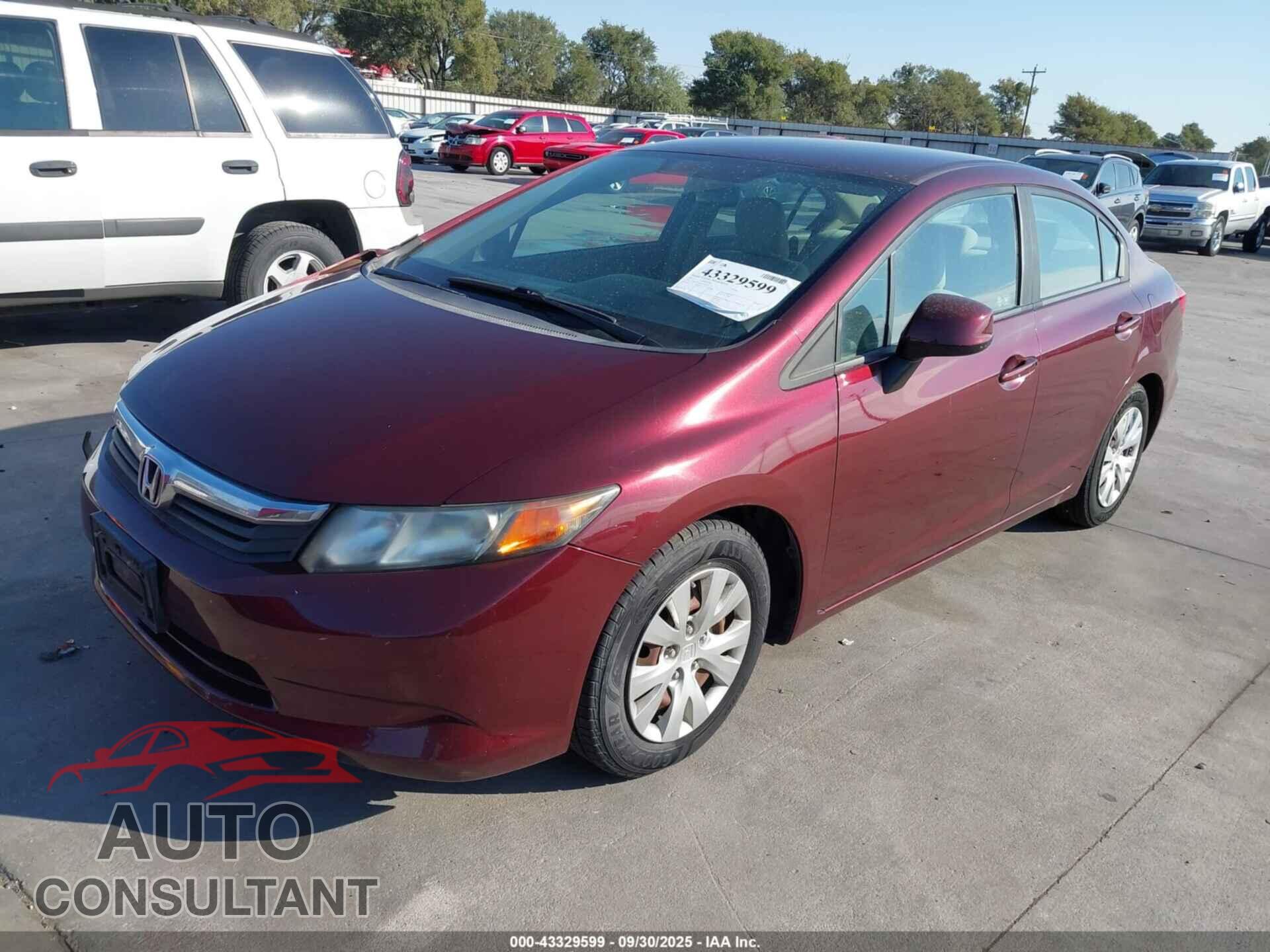 HONDA CIVIC 2012 - 19XFB2F56CE056779