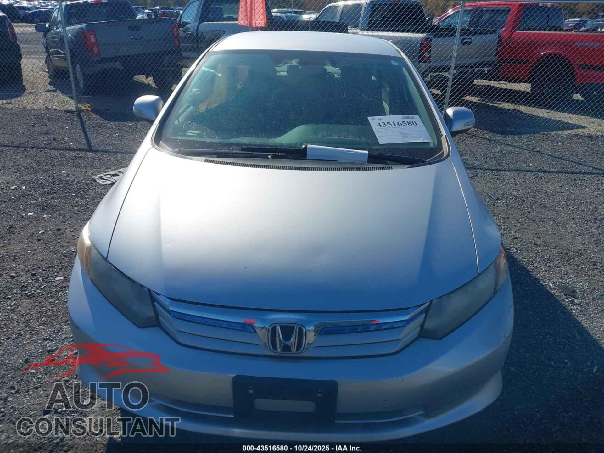 HONDA CIVIC HYBRID 2012 - JHMFB4F2XCS009610