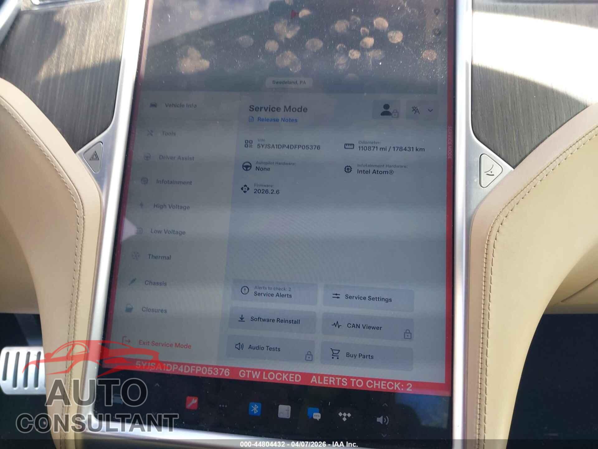 TESLA MODEL S 2013 - 5YJSA1DP4DFP05376