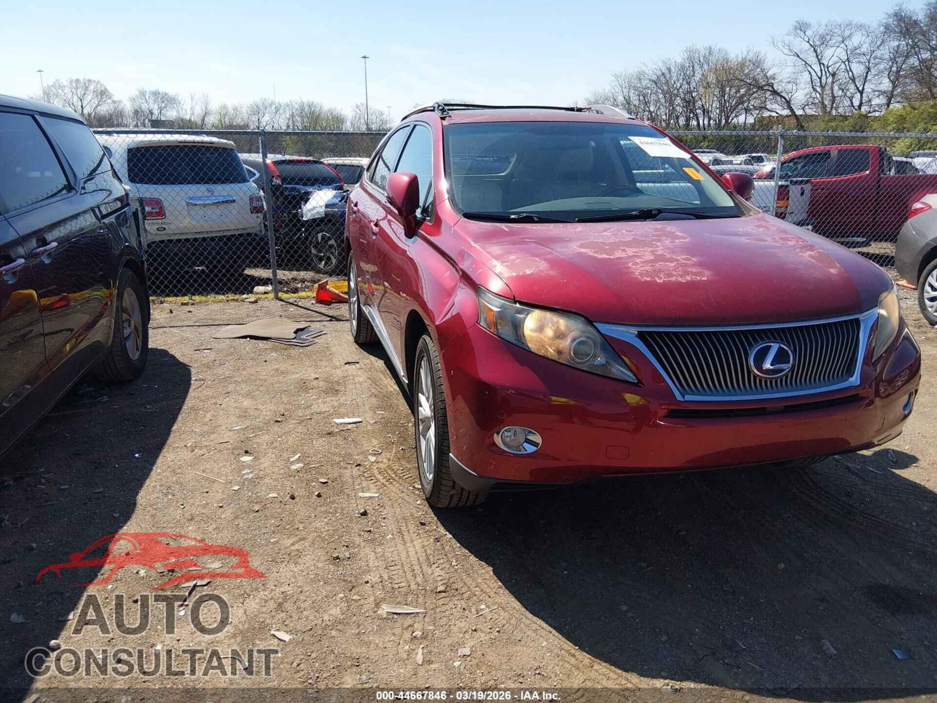 LEXUS RX 450H 2012 - JTJBC1BA3C2429442
