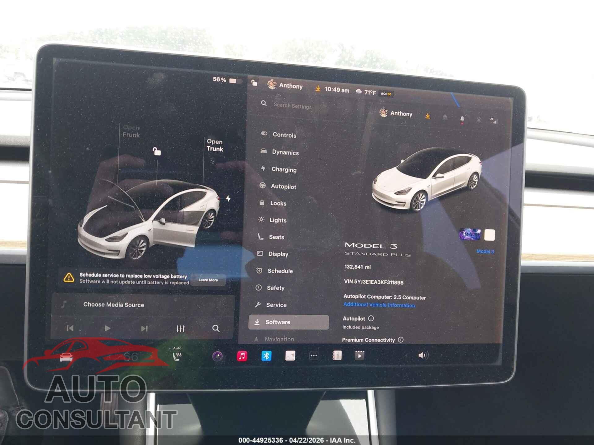 TESLA MODEL 3 2019 - 5YJ3E1EA3KF311898