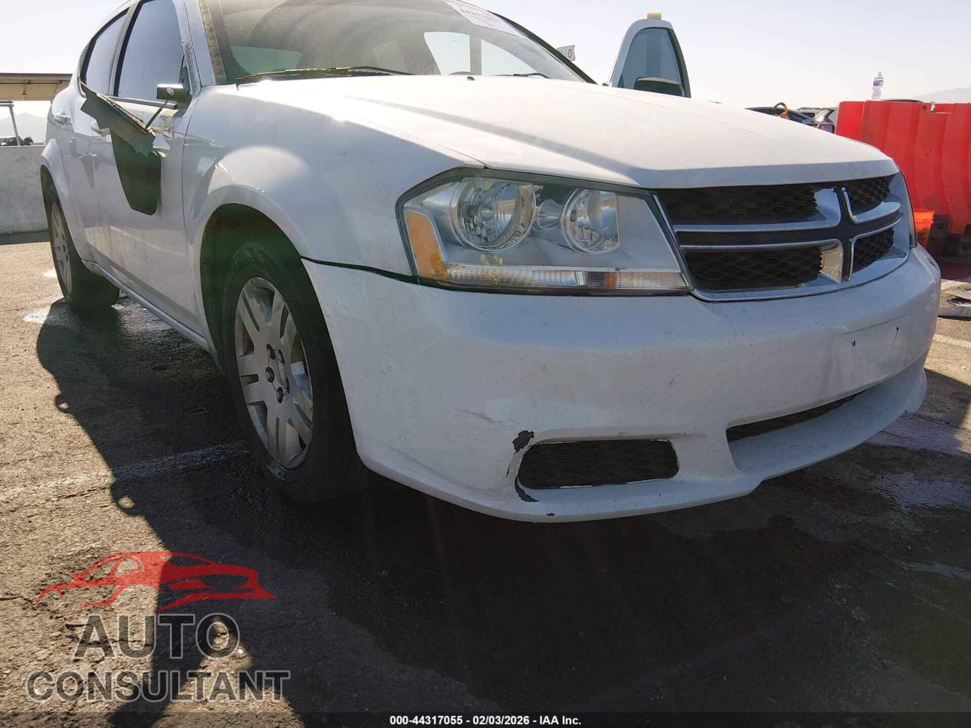 DODGE AVENGER 2012 - 1C3CDZAB9CN311248