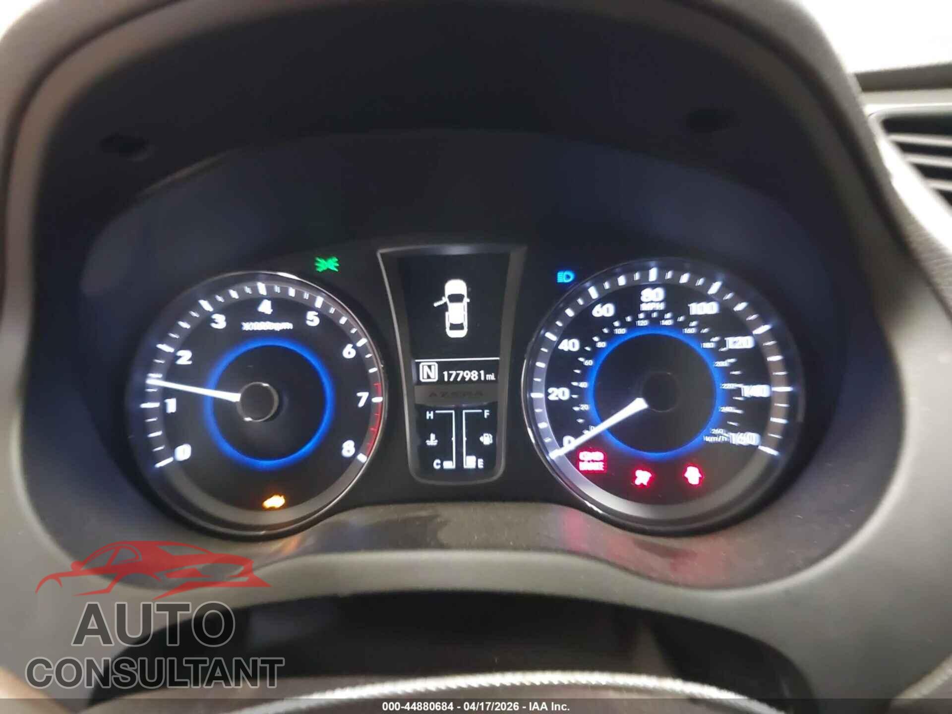 HYUNDAI AZERA 2013 - KMHFG4JG5DA250175
